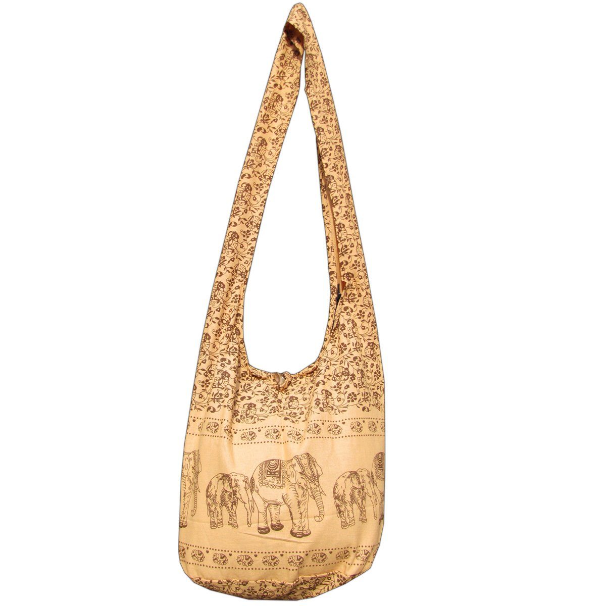 PANASIAM Freizeittasche Schulterbeutel Elefant Schultertasche aus 100% Baumwolle in 2 Größen, Beuteltasche als Wickeltasche Handtasche oder Strandtasche geeignet