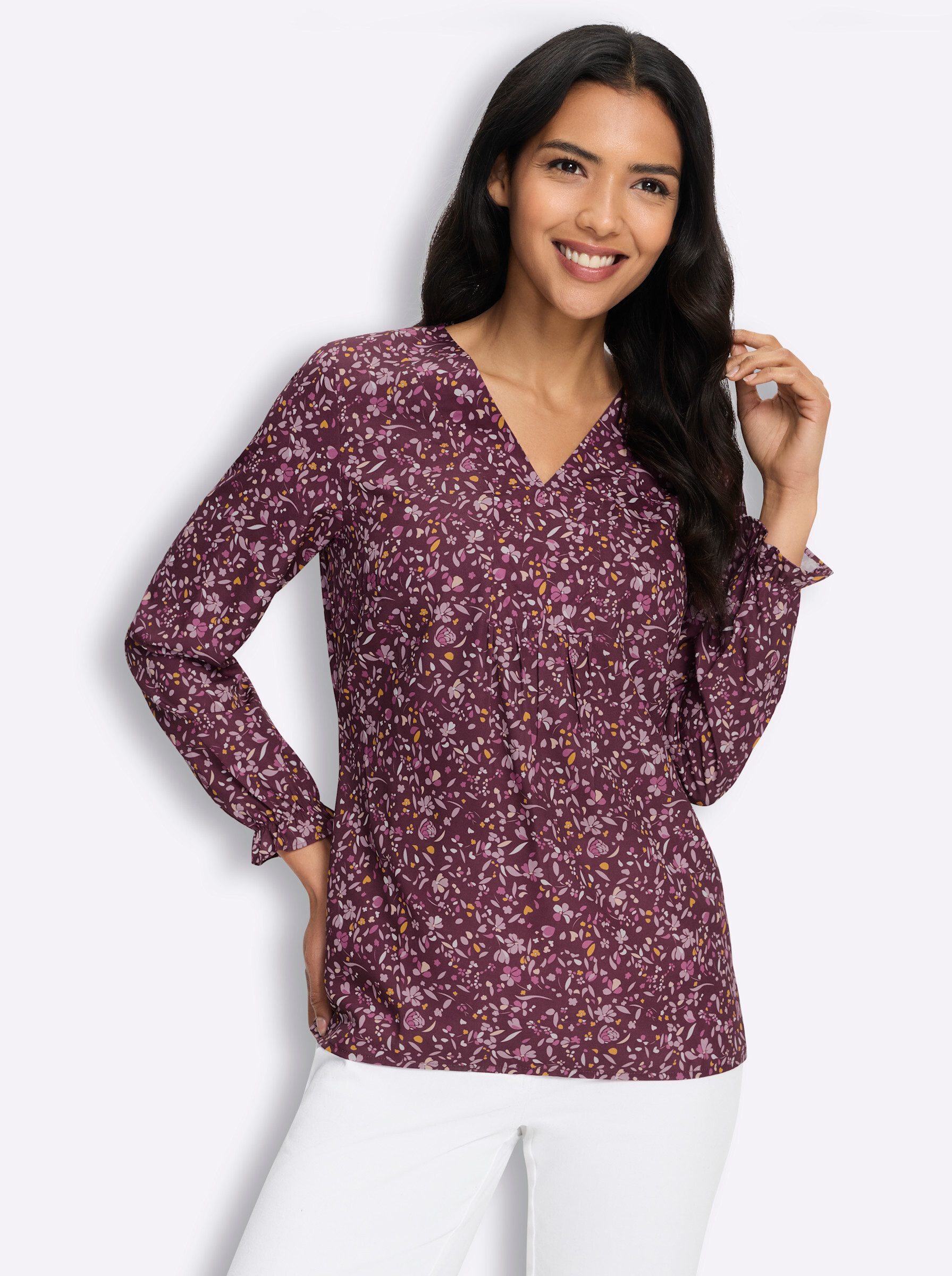 Sieh an! Klassische Bluse Langarm-Bluse Langarm