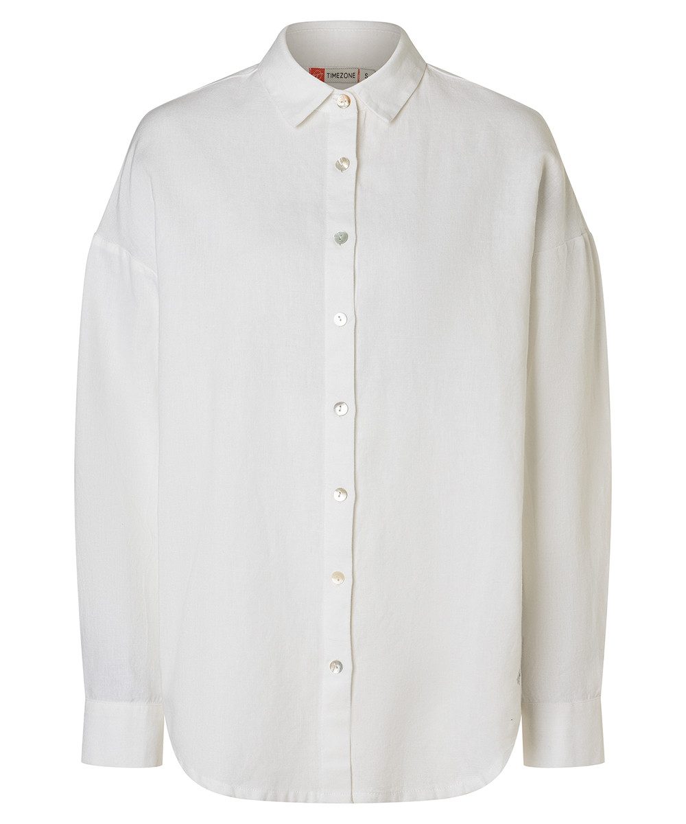 TIMEZONE Hemdbluse linen blend – pure white