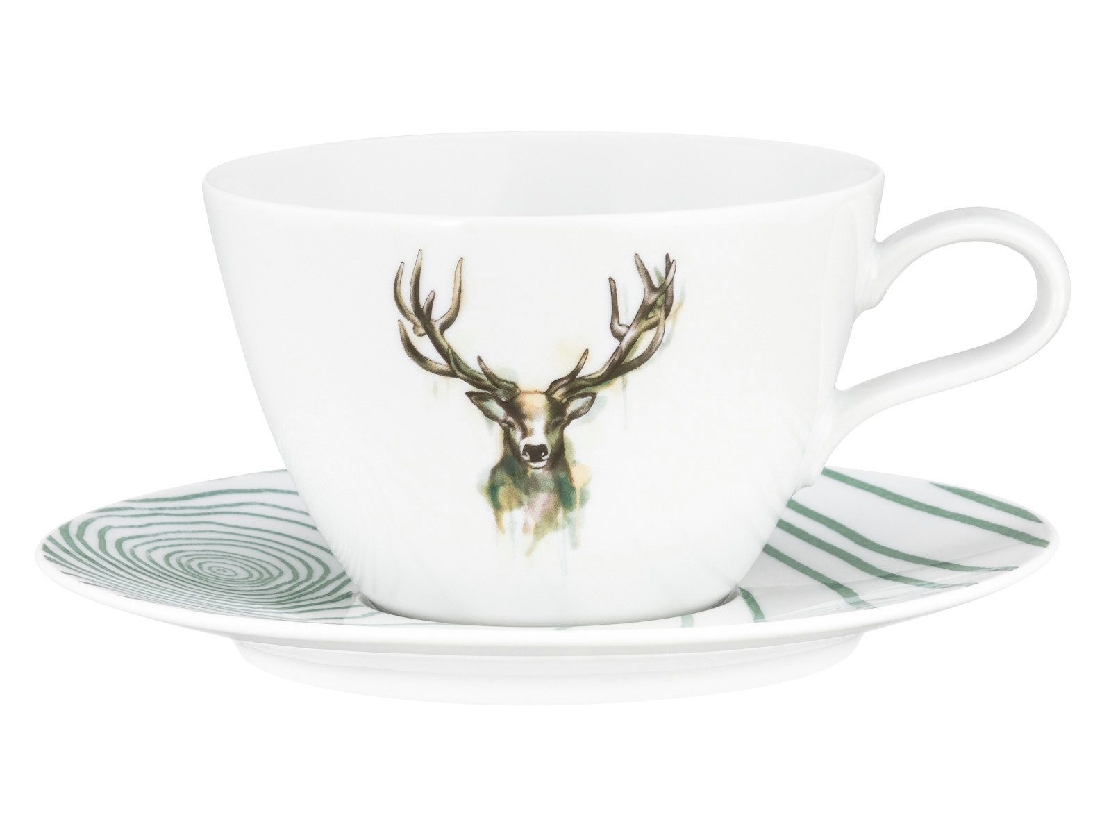 Seltmann Weiden Tasse Life Nature Hirsch Milchkaffeeobertasse 0,37l, Porzellan, Tasse Nature Hirsch Jagdmotiv