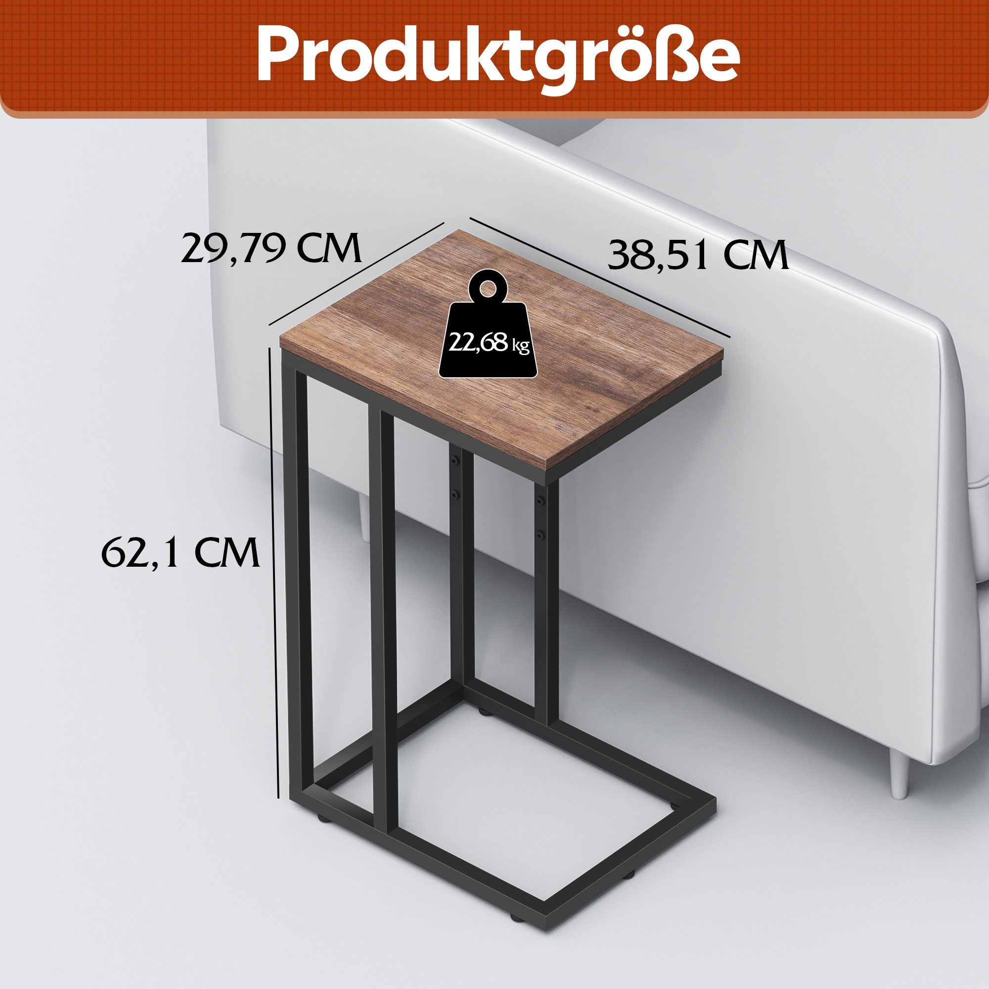 WLIVE Beistelltisch C-Form Nachttisch Sofatisch Laptop-Tisch, günstig online kaufen
