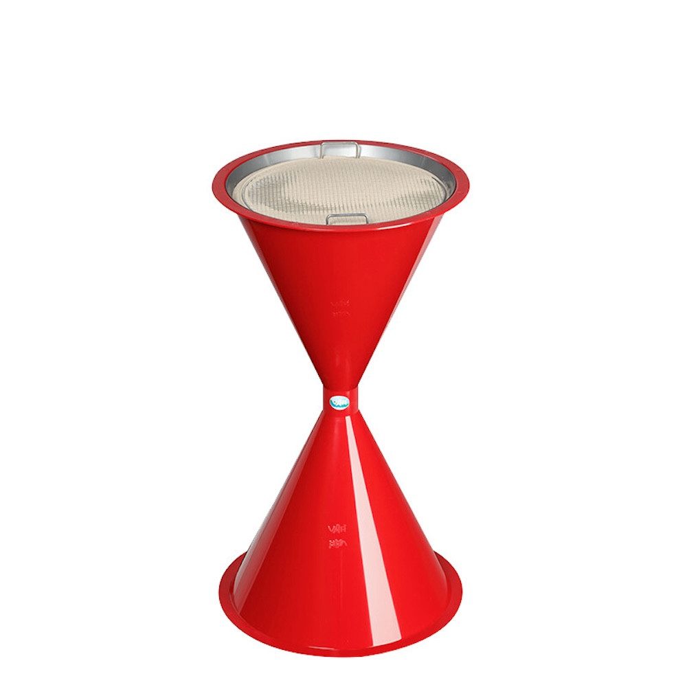 Aschenbecher Standascher für Innen- Außenbereich 72x42x42cm Kunststoff Rot