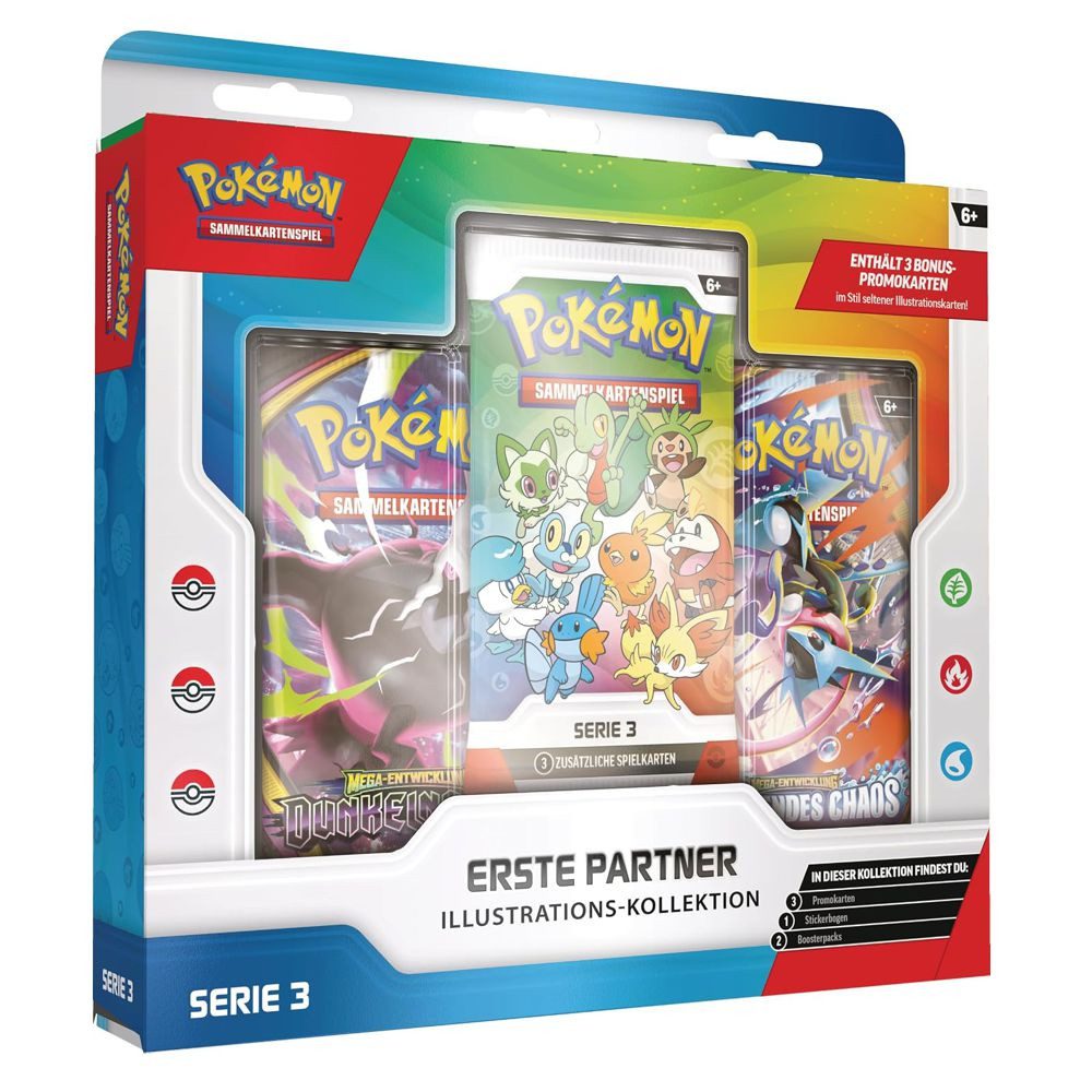 POKÉMON Sammelkarte Erste Partner Pokemon Serie 3 Illustrations-Kollektion deutsch