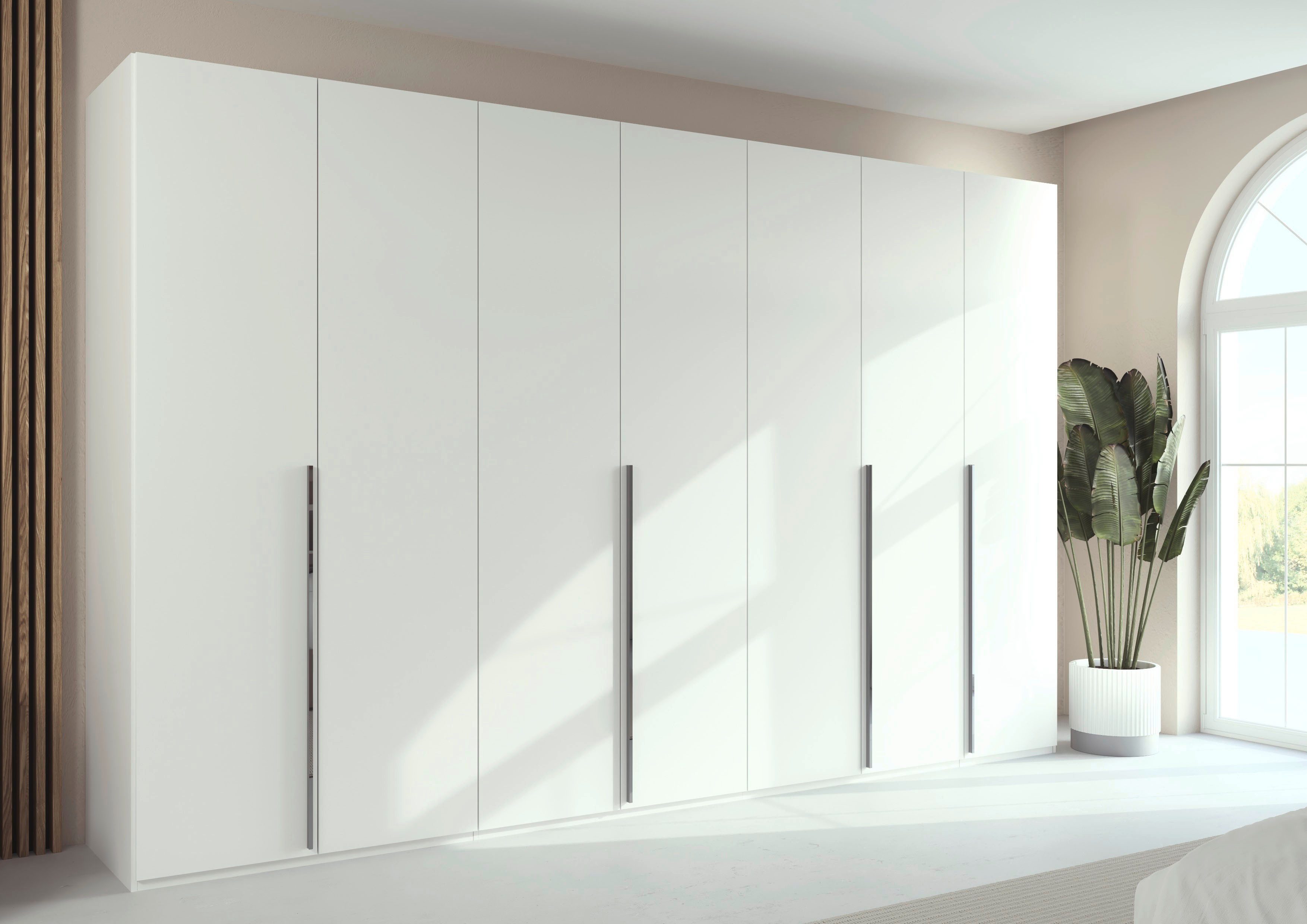 rauch Drehtürenschrank Kleiderschrank Schrank Garderobe Wäscheschrank BESTSELLER MONTCLAR (3 Ausstattungen BASIC/CLASSIC/PREMIUM (SOFT-CLOSE), Breiten 201-400 cm) Front in Glas/Hochglanz/Dekor/Grauspiegel in 5 Breiten MADE IN GERMANY