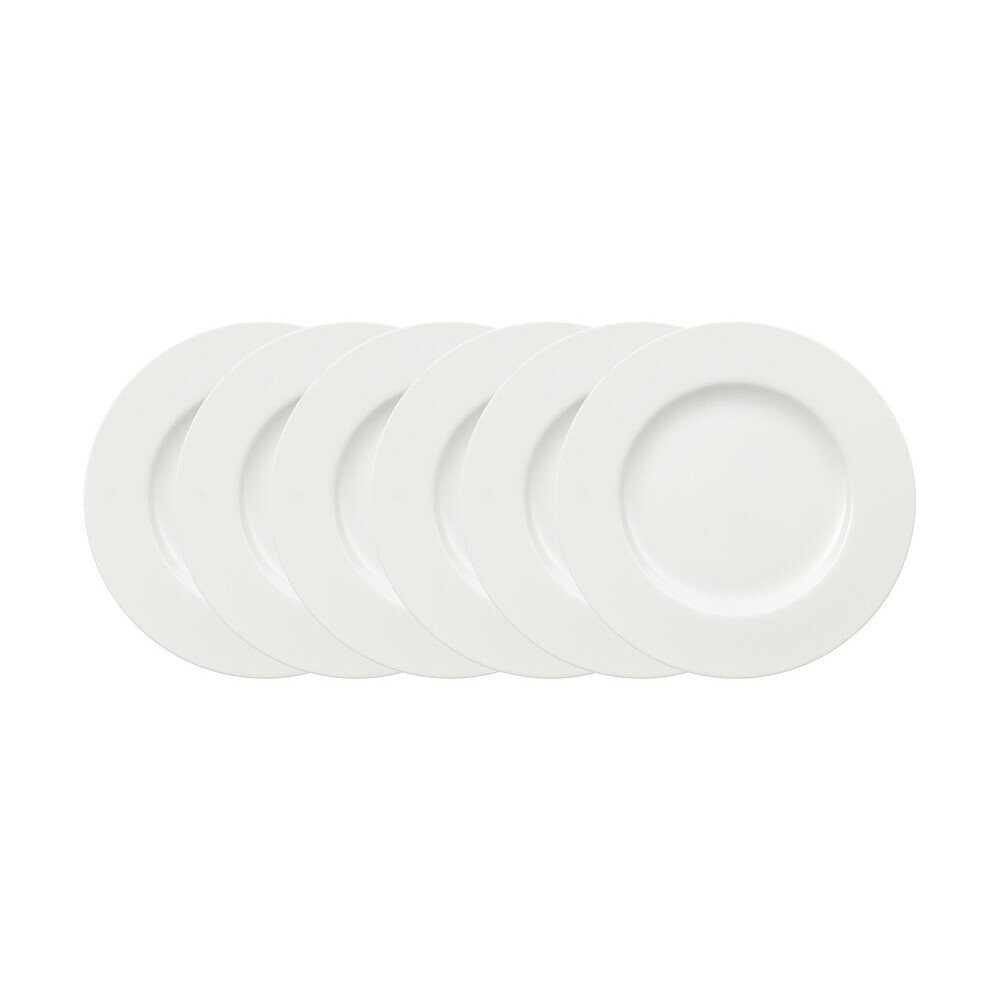 Villeroy & Boch Speiseteller Speiseteller 27,5 cm Royal weiß 6-tlg., (1 St), Speiseteller, Essteller, Flachteller, Ø27.5cm, Bone Porcelain, weiß