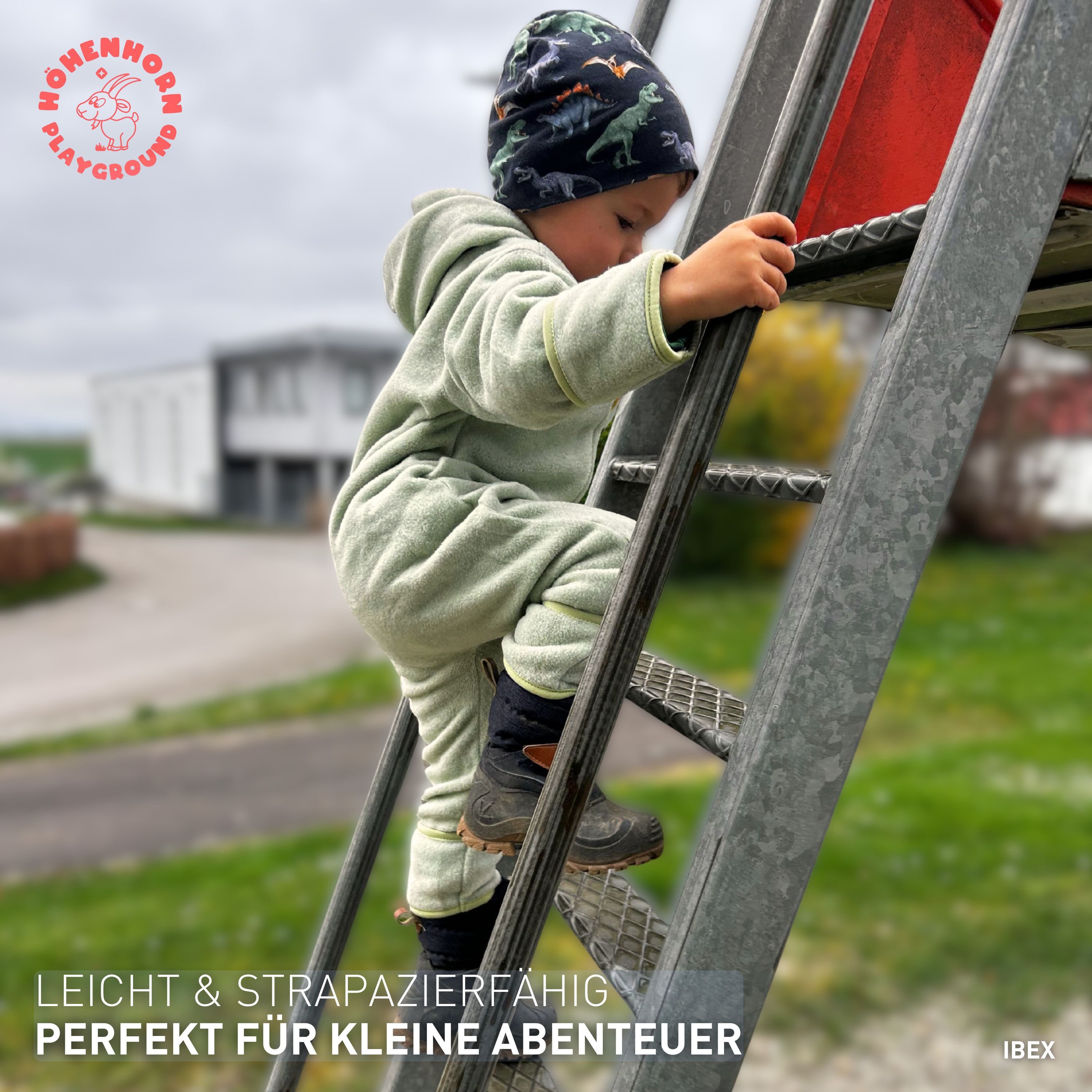 Höhenhorn Strampler Ibex Baby Fleece Overall Winter Herbst Strampler Kleinkind mit Kapuze