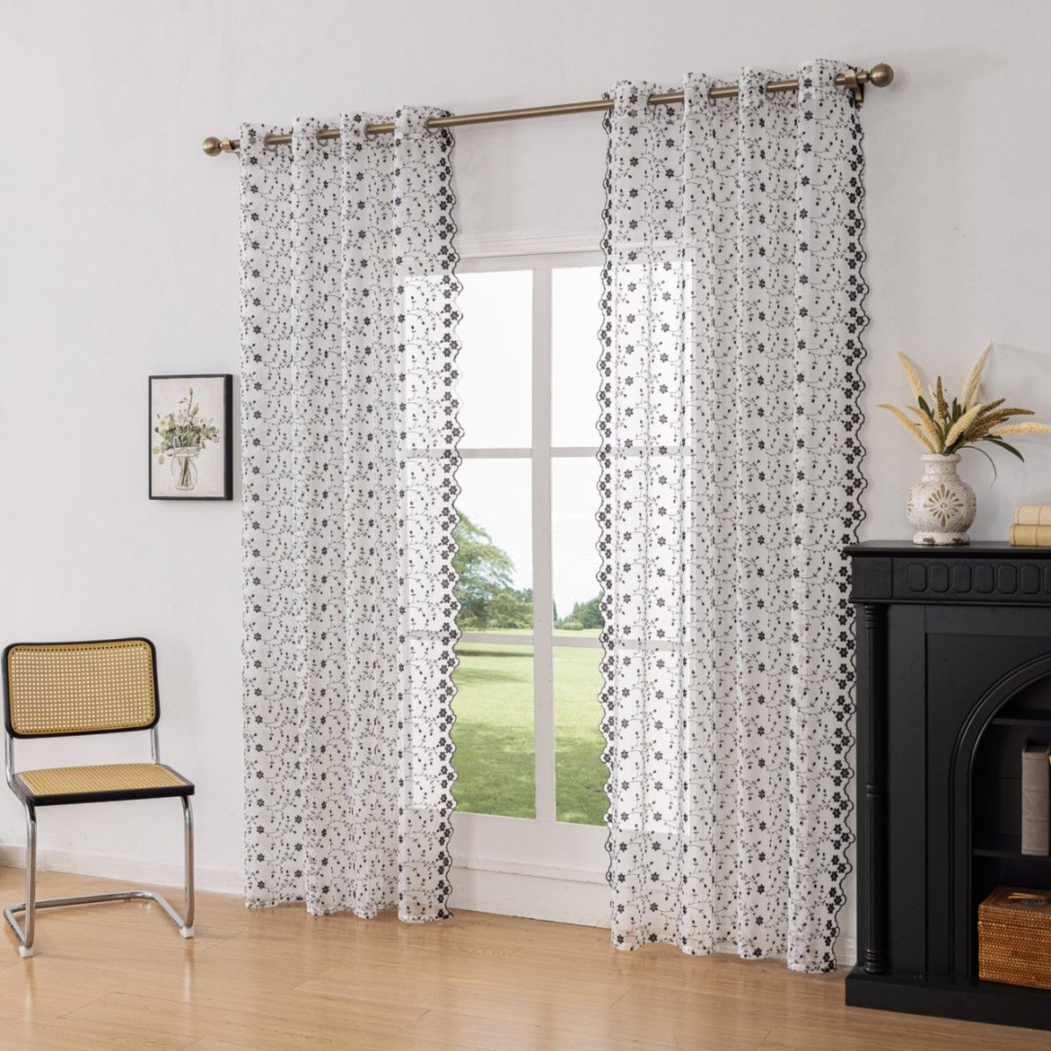 BYSURE Gardine, Ösen (2 St), Bestickte günstig online kaufen