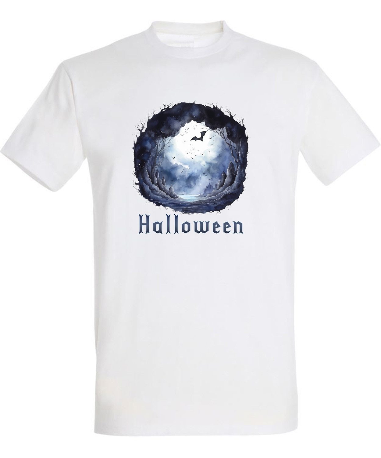 T-Shirt Herren Halloween Shirt - mystische Landschaft Motiv