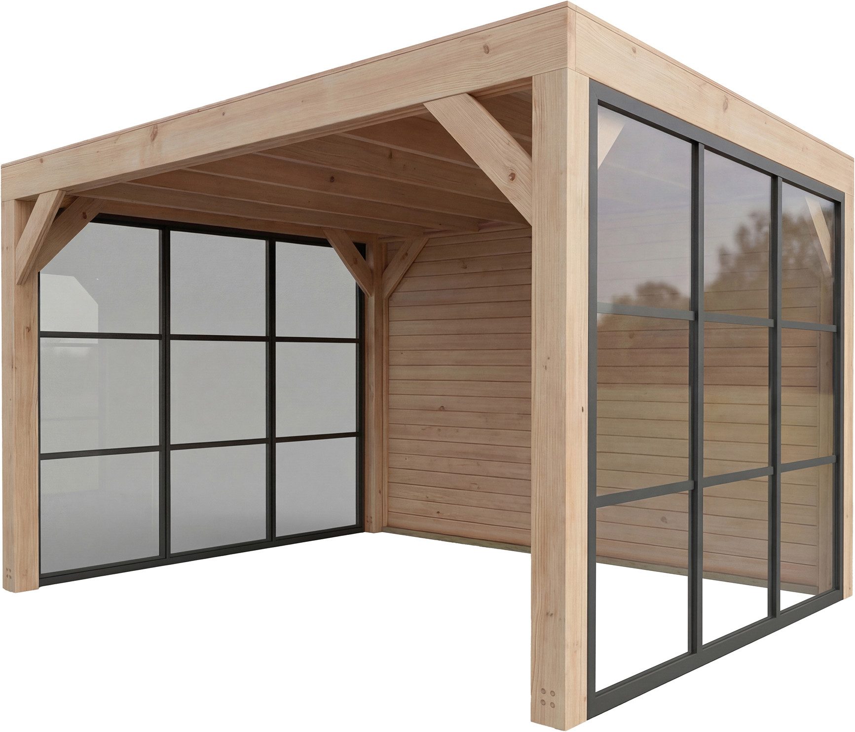 weka Holzpavillon Lumley Lauben-Set Gr. 2.2, mit 3 Seitenteilen, BxTxH: 307x399x245 cm