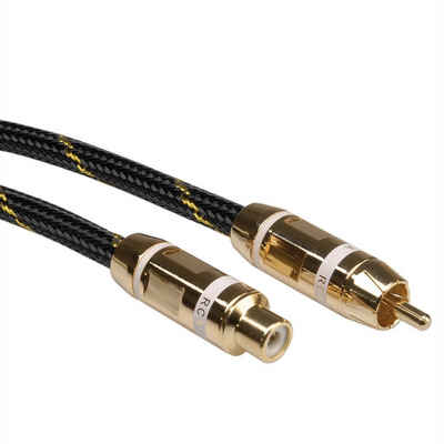 ROLINE »GOLD Cinch-Verlängerungskabel simplex ST/BU, weiss« Audio-Kabel, Cinch (RCA) Männlich (Stecker), Cinch (RCA) Weiblich (Buchse) (250.0 cm)