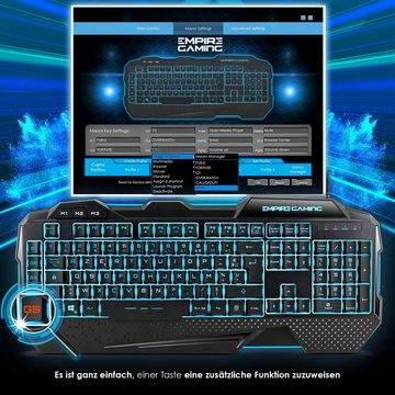 EMPIRE GAMING LED RGB Hintergrundbeleuchtung Tastatur- und Maus-Set, Gamer Deutsches QWERTZ, Halbmechanisch, 7 Tasten 7200 DPI