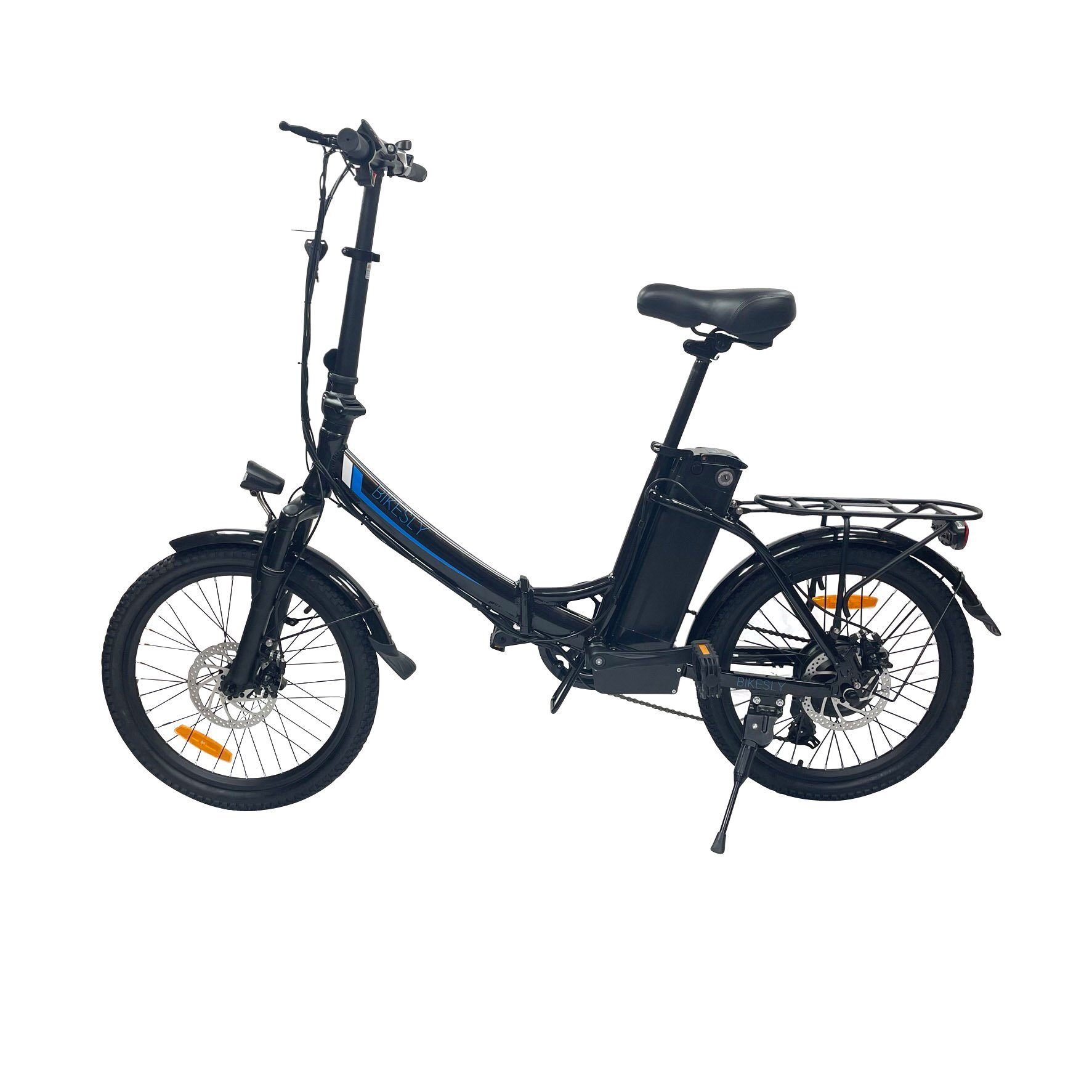 Alu Schwarz E-Bike Klappbar Bikesly Elektrofahrrad Gang, ebike, 20" E-Bike Faltbike 7 Kettenschaltung