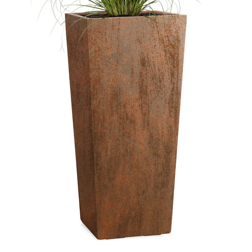 Pflanzwerk® Pflanzkübel CONIC Premium Blumenkübel Pflanzsäule Fiberglas mit Lotus-Effekt, Fiberglas - Handgefertigt - Rechteckig - Frostbeständig