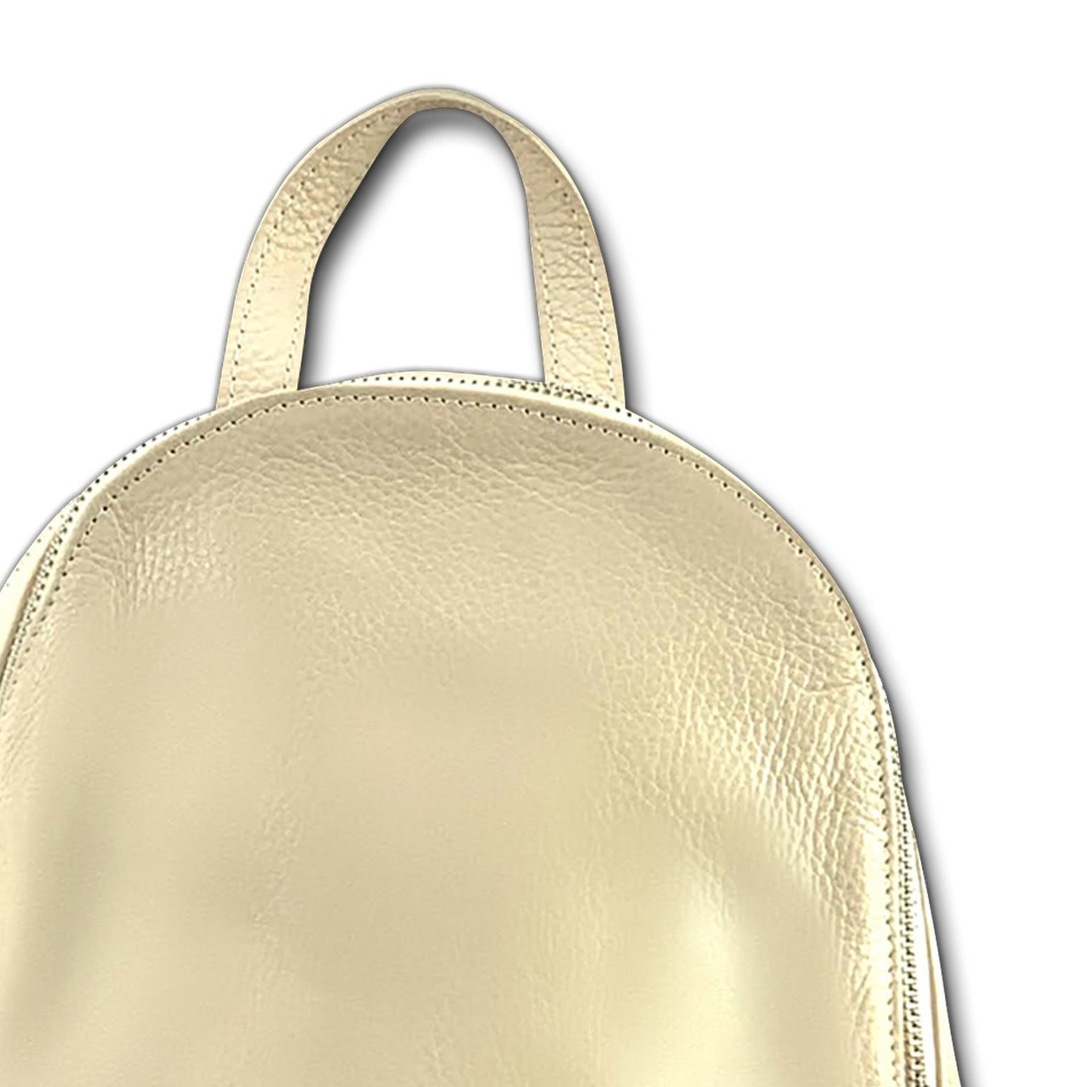 FLORENCE Cityrucksack Florence Rucksack Damen Echtleder, Damen Leder Cityrucksack, beige ca. 32cm