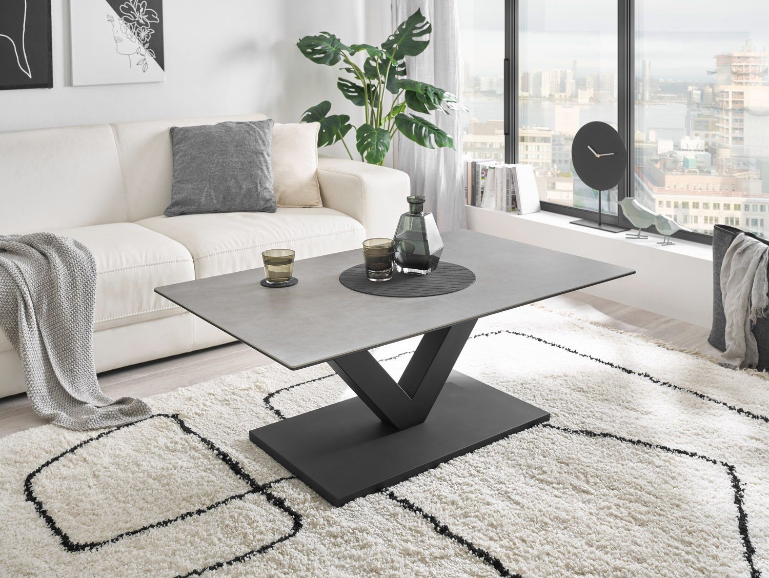 MCA furniture Couchtisch SAPPORO, Grau, Schwarz, günstig online kaufen