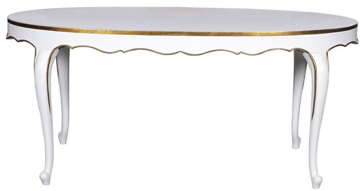 Ovaler 78 Casa x Küchentisch - cm - / Esstisch Weiß Luxus Padrino Barock Gold Esstisch Mahagoni Luxus Möbel x Barock H. Qualität - 207 Esszimmer 114