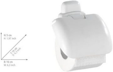 WENKO Toilettenpapierhalter, Toilettenpapierhalter Pure mit Deckel - Papierrollenhalter, Kunststoff