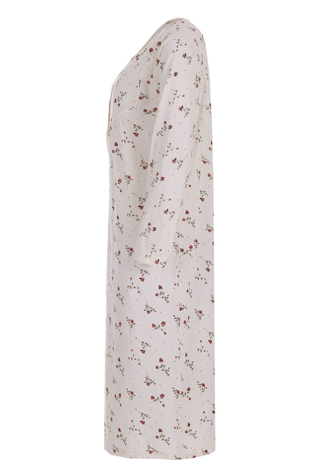 zeitlos Nachthemd zeitlos Nachthemd Damen Langarm Rose Schlafshirt Knöpfe