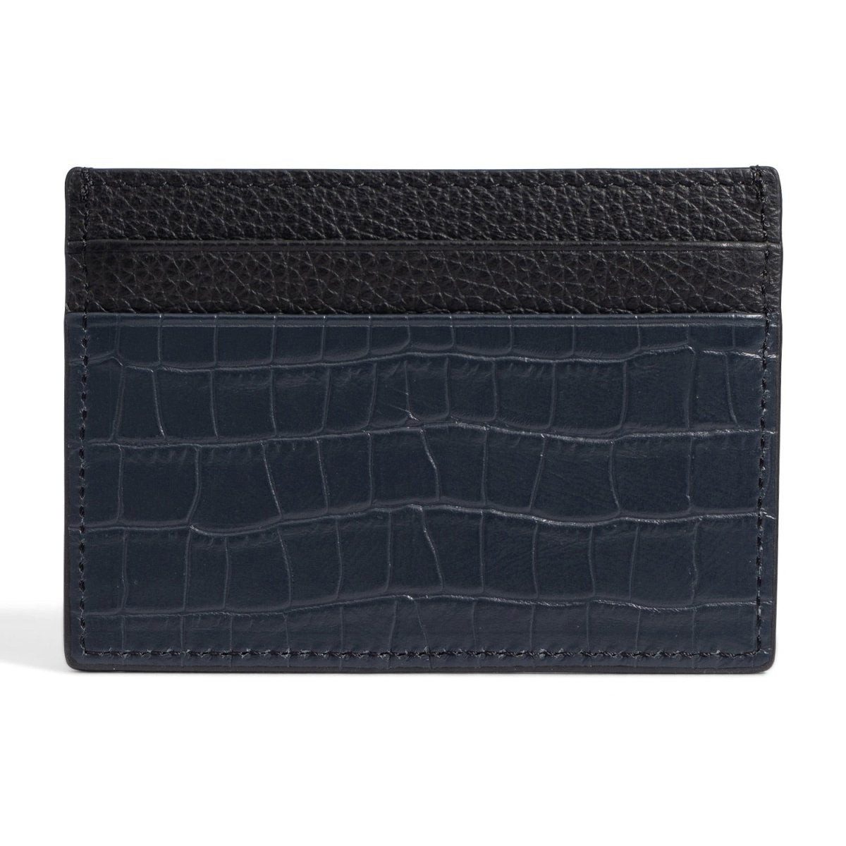 GOLDBLACK Kartenetui GOLDBLACK Kartenetui CrocPrestige aus echtem Leder in navy blau