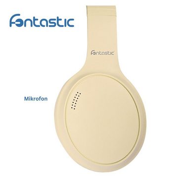 fontastic Kopfhörer "Tonic" mit ANC, Line-In creme Bluetooth-Kopfhörer (BT und Klinke)