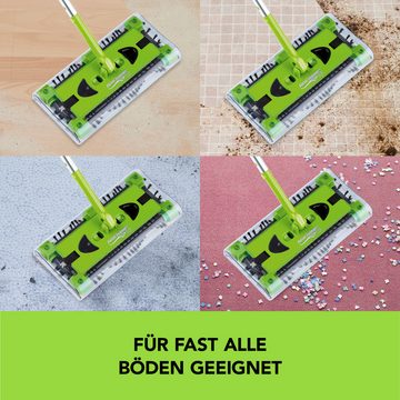 Swivel Sweeper Akkubesen G2 kabellos und wiederaufladbar limegreen 7,2V 15W, 15,00 W, Reinigungskamm, 360° Rotation Ellenbogengelenk Besen Schmutz sammelt sich im Behälter