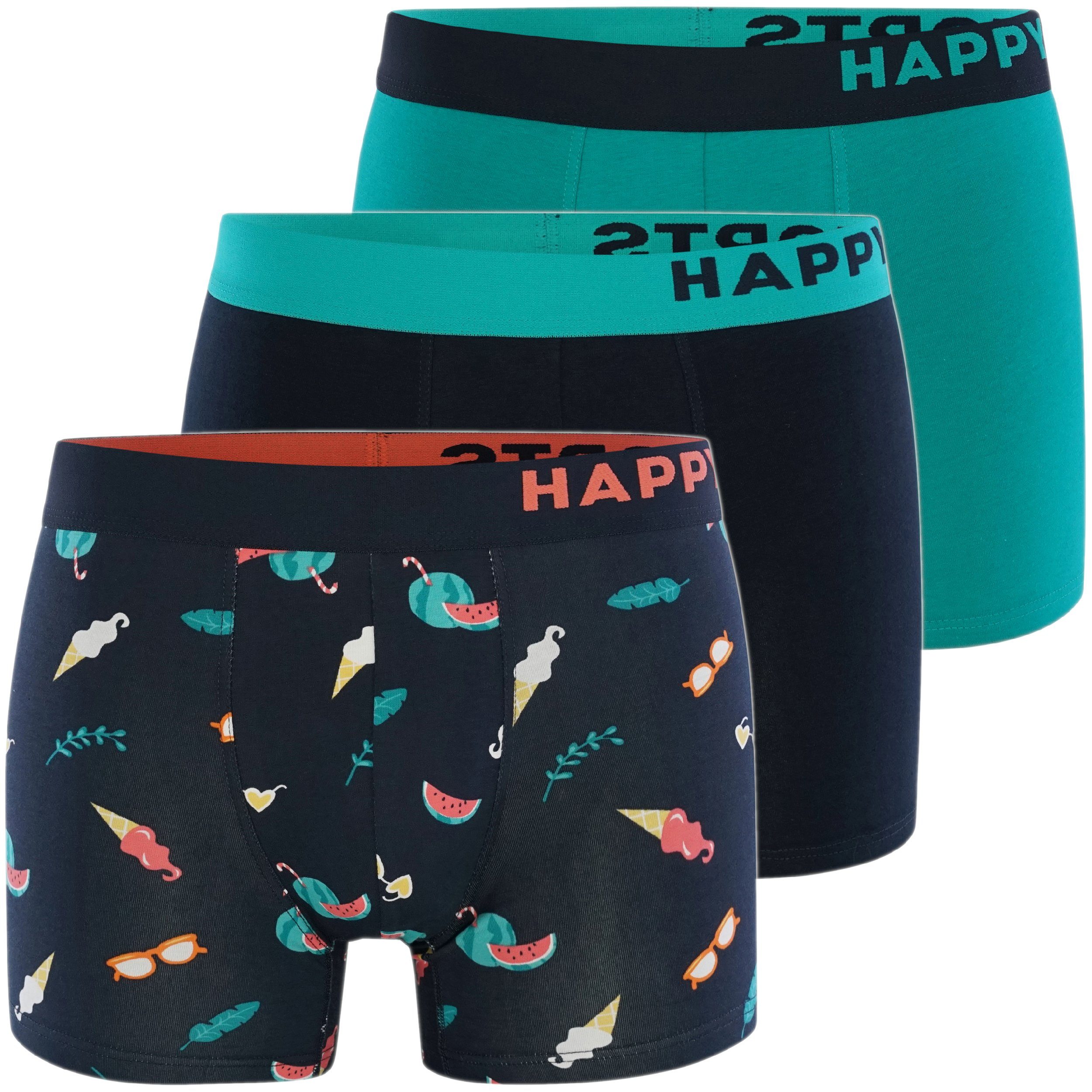 HAPPY SHORTS Retro Pants 3-Pack Trunks (3-St) Summer Feeling