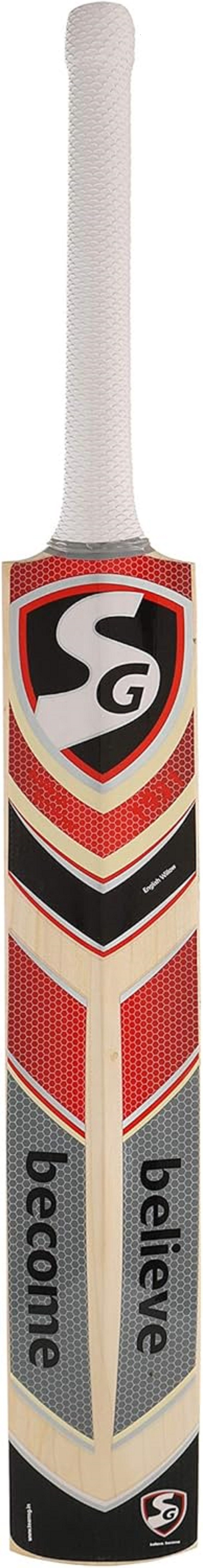 SG Badmintonschläger Sierra 150 Cricketschläger aus englischem Weidenholz der Klasse 5, (Packungsinhalt: 1 Cricketschläger mit Hülle, Stoßdämpfung, Verbesserte Flexibilität), Leistung auf professionellem Niveau