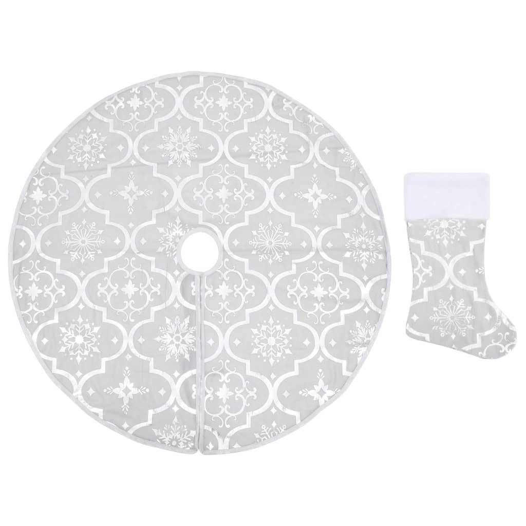 furnicato Weihnachtsbaumdecke Luxus-mit Socke Weiß 122 cm Stoff (1-tlg)