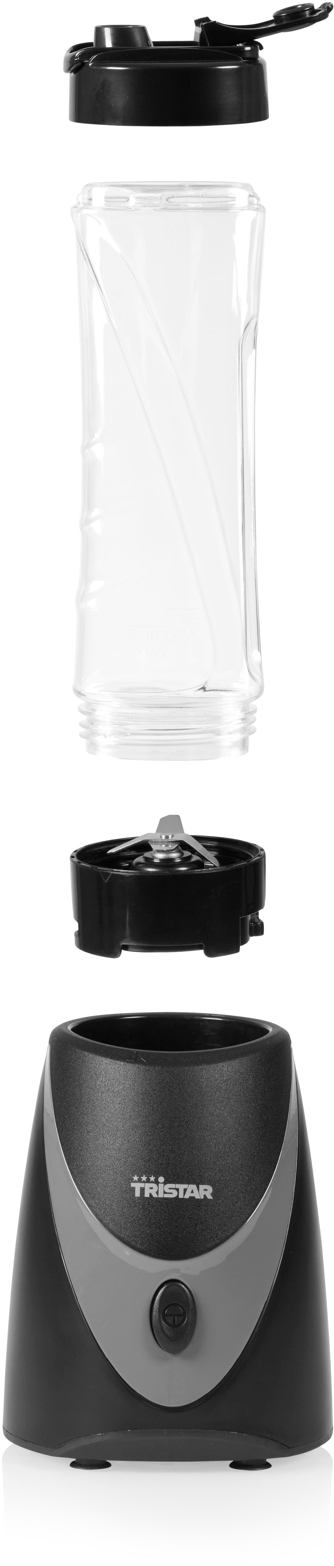 Tristar Standmixer BL-4485 Smoothie Maker, 250 W, 500ml Becher – Blender to go – Edelstahlklingen – mit Deckel