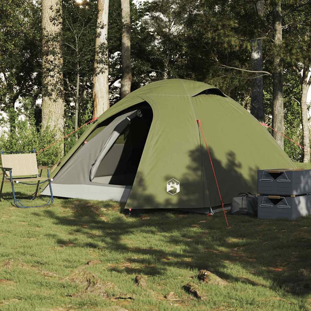 vidaXL Kuppelzelt Kuppel-Campingzelt 4 Personen Olivgrün Wasserdicht, (1 tlg)