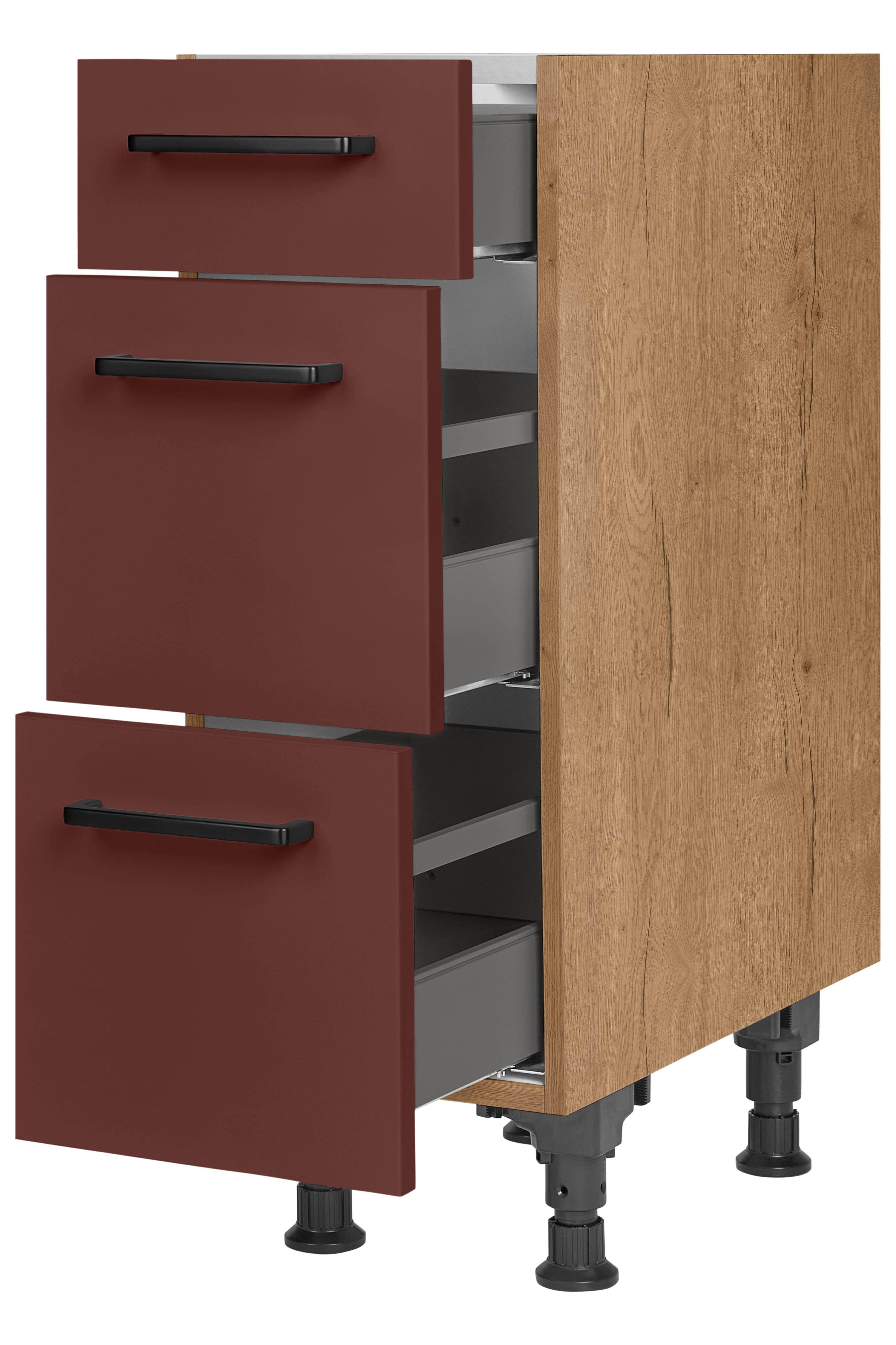 nobilia® Unterschrank "Easytouch", vormontiert, mit höhenverstellbaren Sockelfüßen, in den Breiten 30, 45, 60 und 90 cm, mit Schubkasten und Auszügen