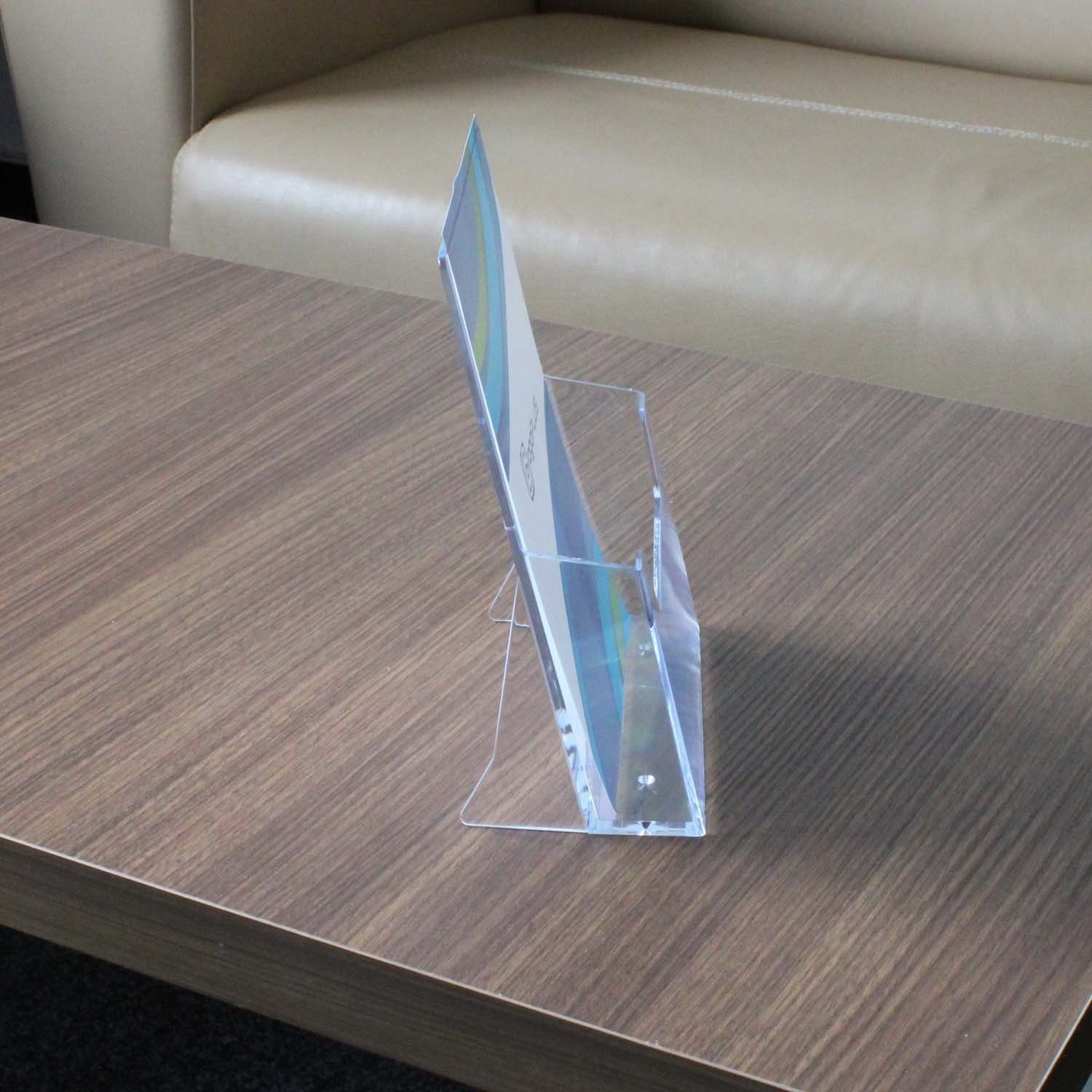 ogoPLUS Zeitungsständer Prospektständer DIN A5 Hochformat Prospekthalter Flyer-Ständer (Prospektbox, Tisch-Aufsteller), Optimale Präsentationsfläche für Ihre Flyer und Prospekte