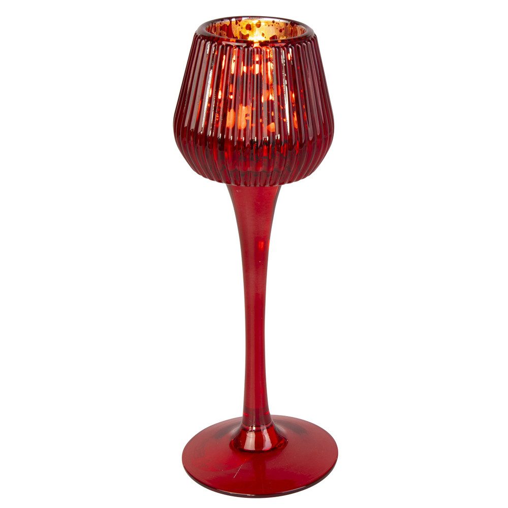 MICA Teelichthalter Kerzenhalter rot - ca. 21 cm günstig online kaufen