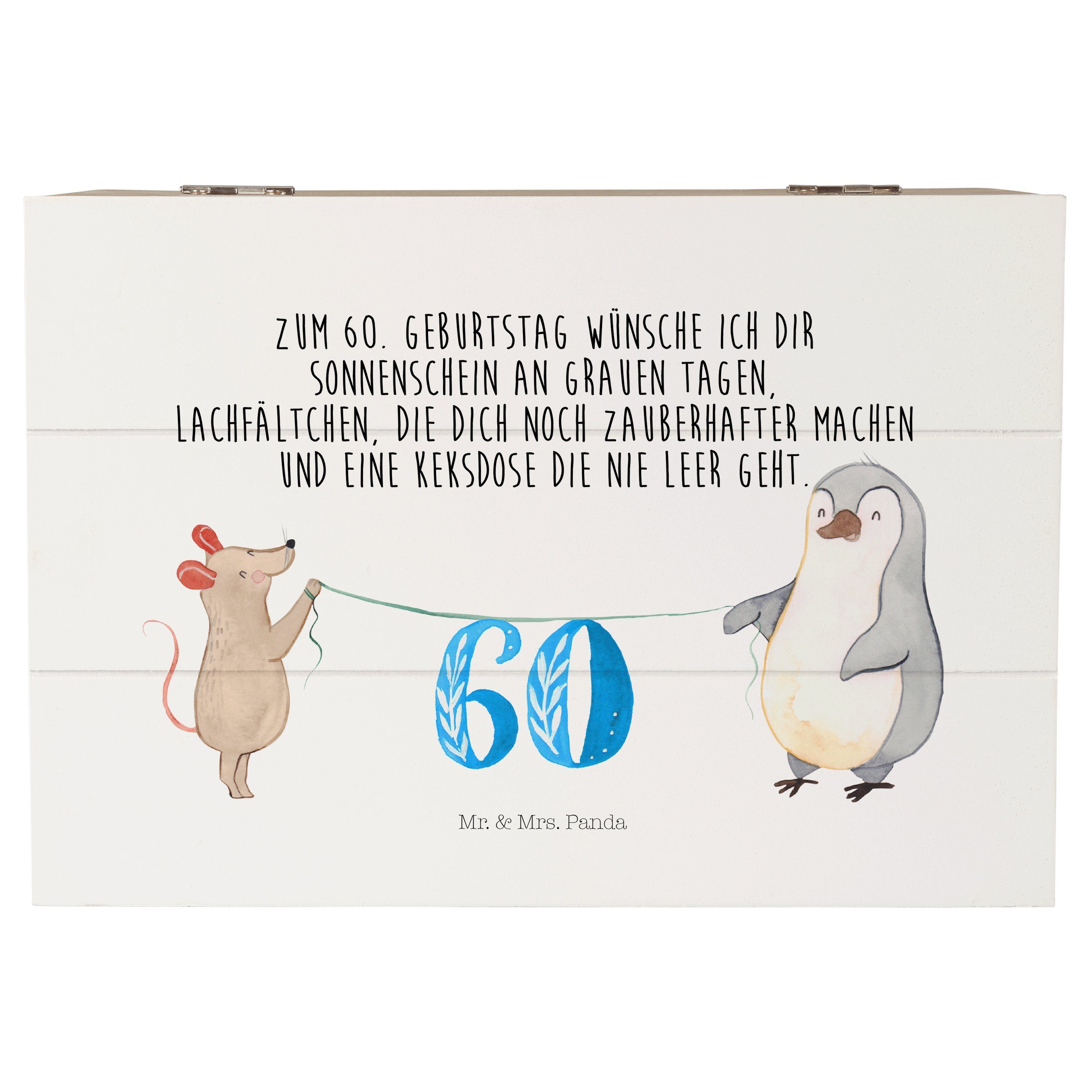 Mr. & Mrs. Panda Dekokiste 60. Geburtstag Maus Pinguin - Weiß - Geschenk, Feier, Geburtstagsgesc (1 St)