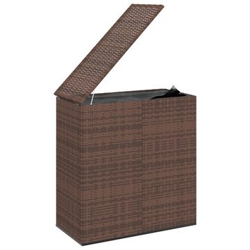 vidaXL Auflagenbox Garten Kissenbox Auflagenbox Kissentruhe PE Rattan 100x49x103,5 cm Bra