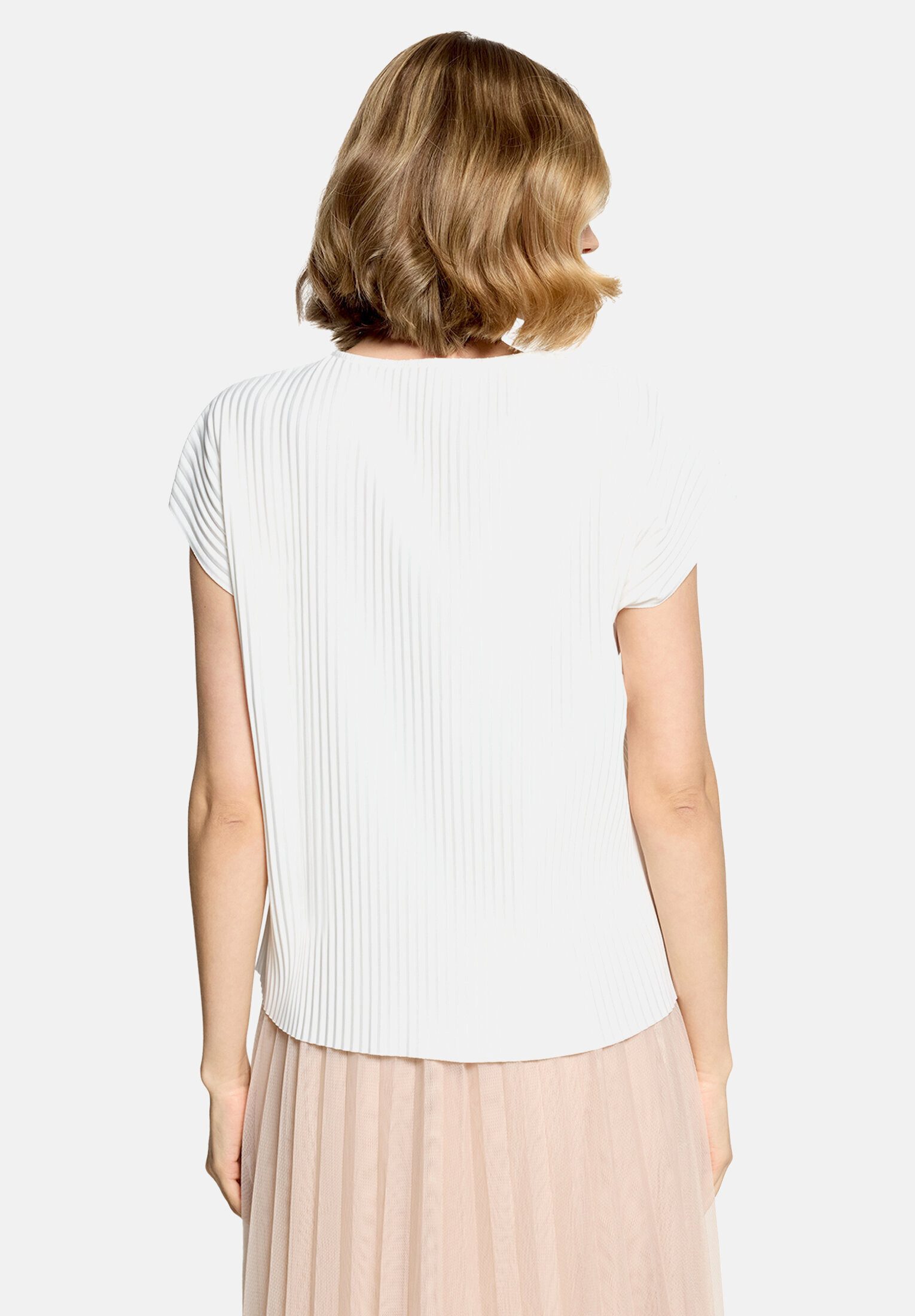 Betty&Co Kurzarmshirt Damen mit Plissee (1-tlg) Plissee