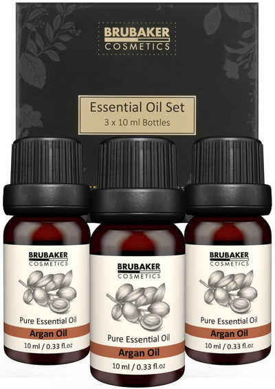 BRUBAKER Duftöl 3er-Set Argan Öl - Haar, Lange Wimpern & Tolles Hautbild (Naturrein & Vegan, 3 x 10 ml Arganöl), Ätherische Öle Aromatherapie Geschenkset