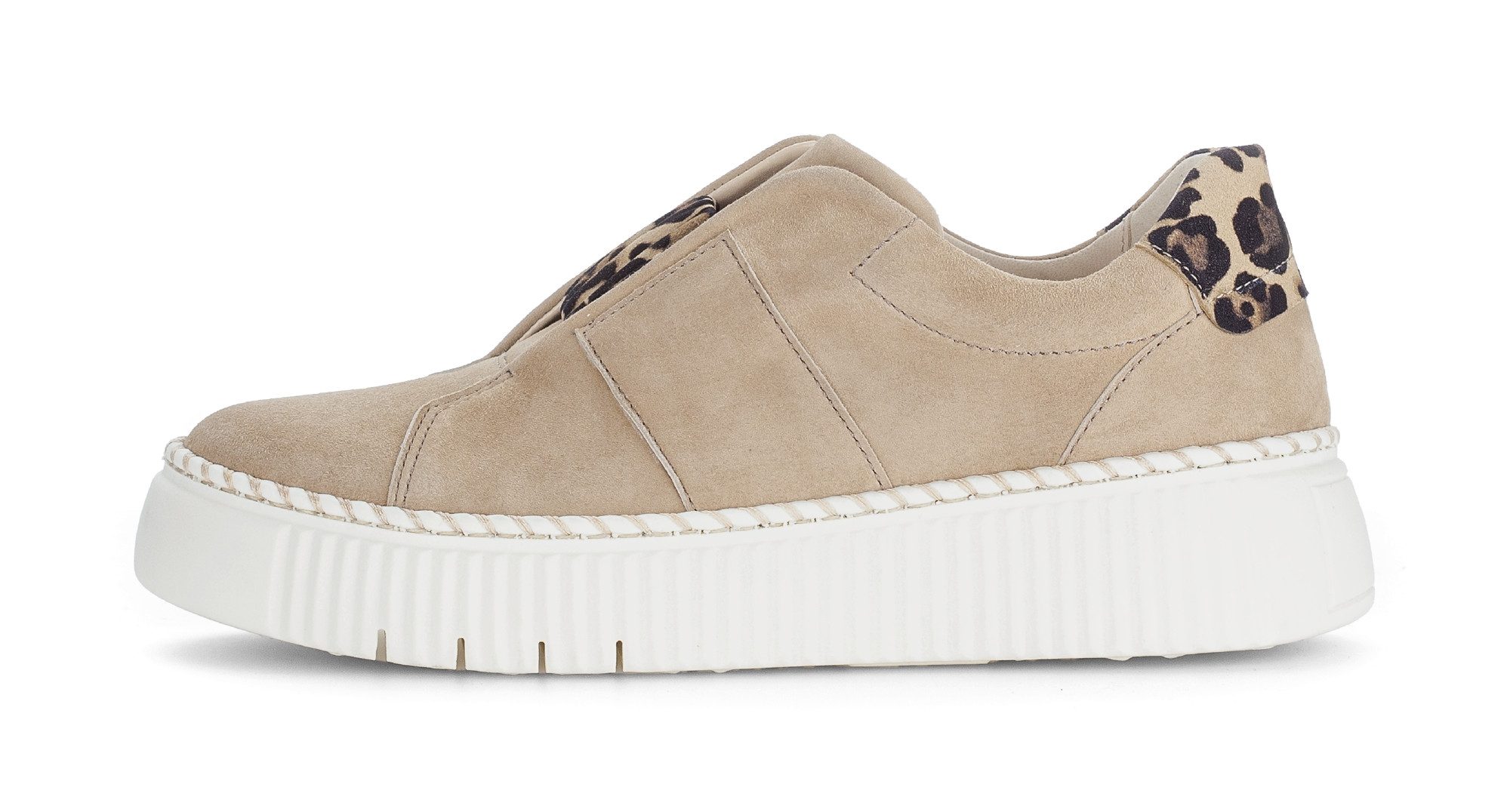 Gabor Plateausneaker, Freizeitschuh, Halbschuh, Slipper mit Gummizug-Band über dem Rist