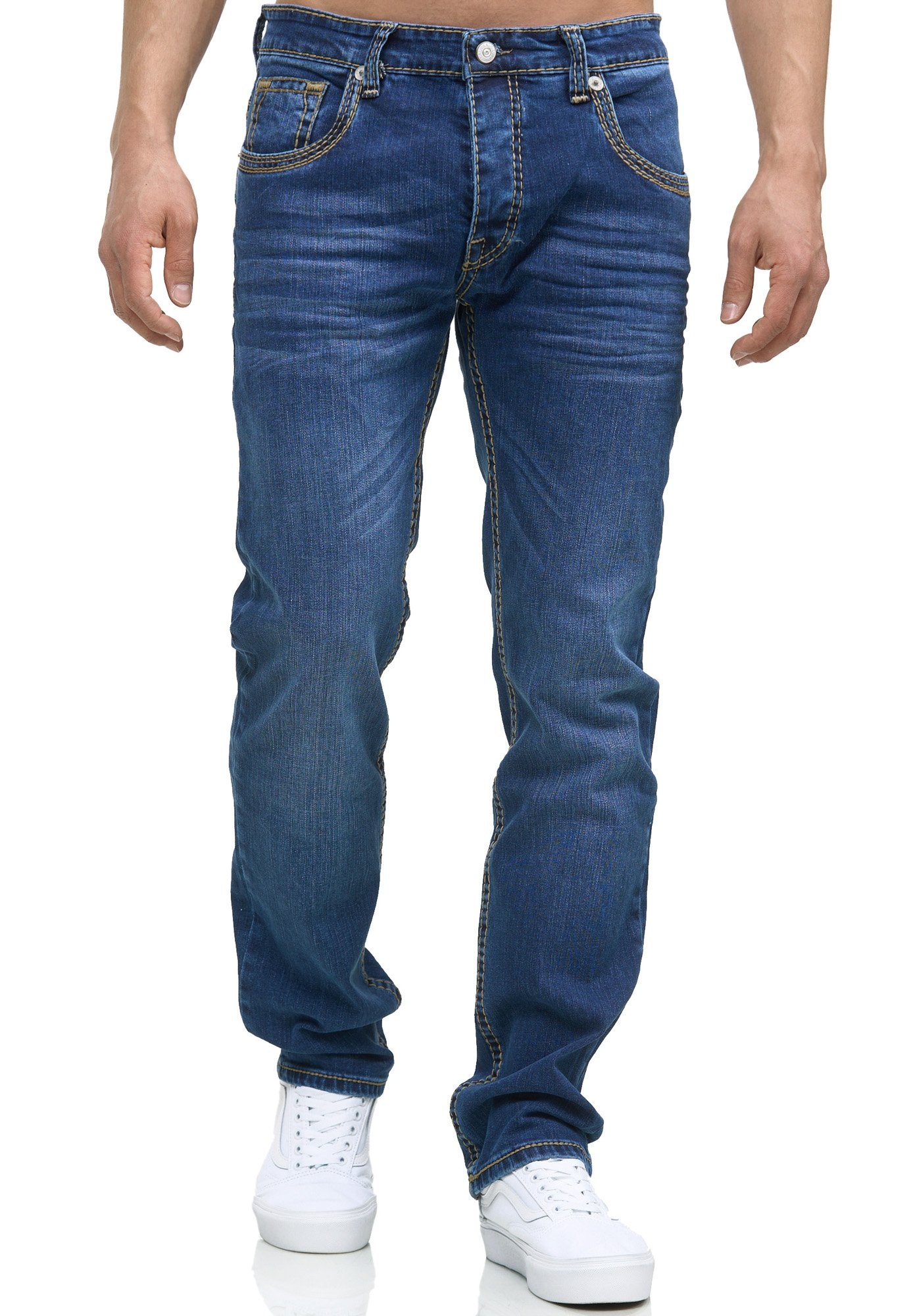 Code47 Five Code47 Hose blue Männer Bootcut Herren 905 Pocket Denim Regular-fit-Jeans Fit Jeans medium Regular