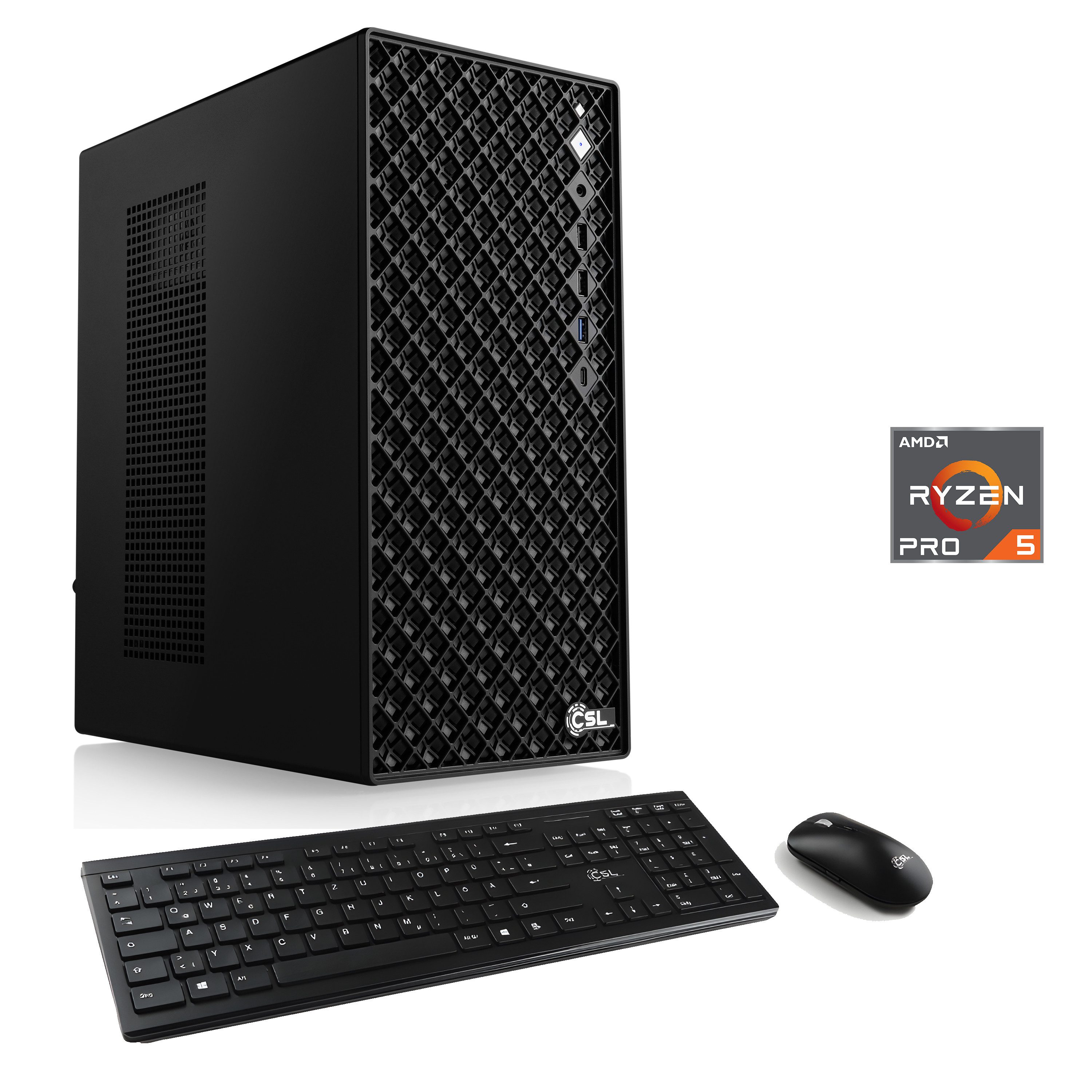 CSL Mystic V24576 PC (AMD Ryzen 5 Pro 5655G, 0, 32 GB RAM, 1000 GB SSD, Luftkühlung)