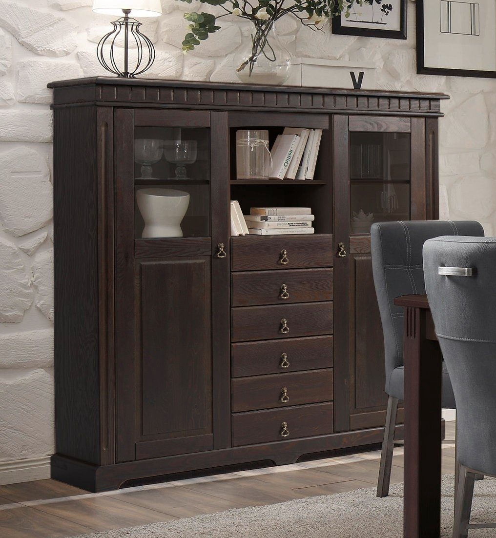 Empinio24 Highboard Cordoba, Breite 144 cm, Kiefer massiv günstig online kaufen