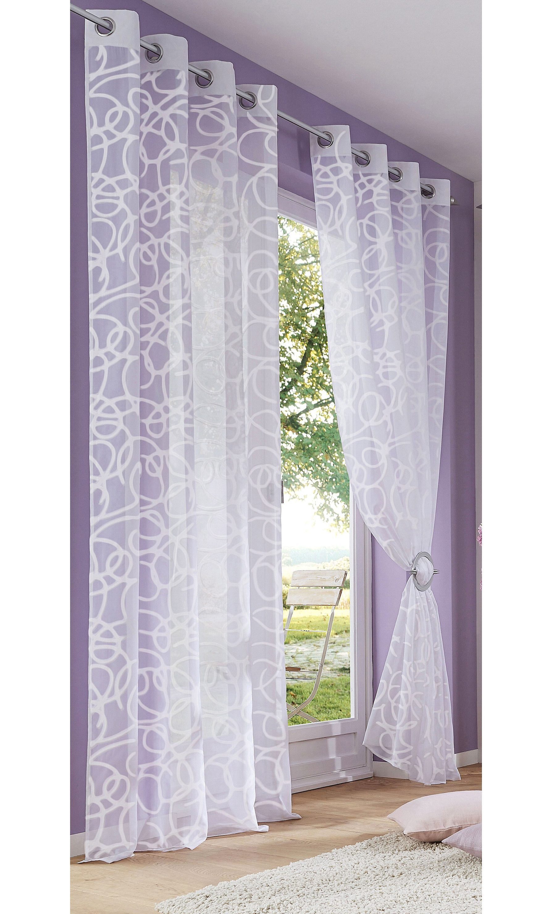 my home Gardine Tanaro (2 St), Ösen, transparent, Voile, 2-er Set, mit Schl günstig online kaufen