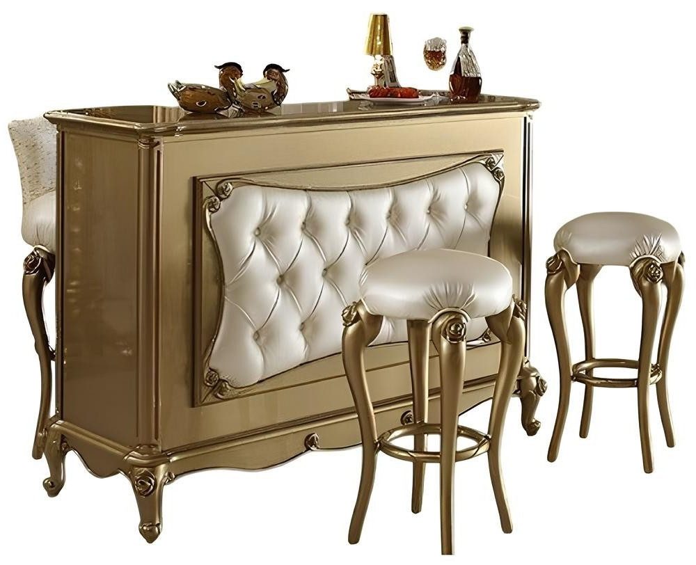 Xlmoebel Bartisch Eleganter Barockstil Bartisch aus hochwertigem Holz, Hergestellt in Europa