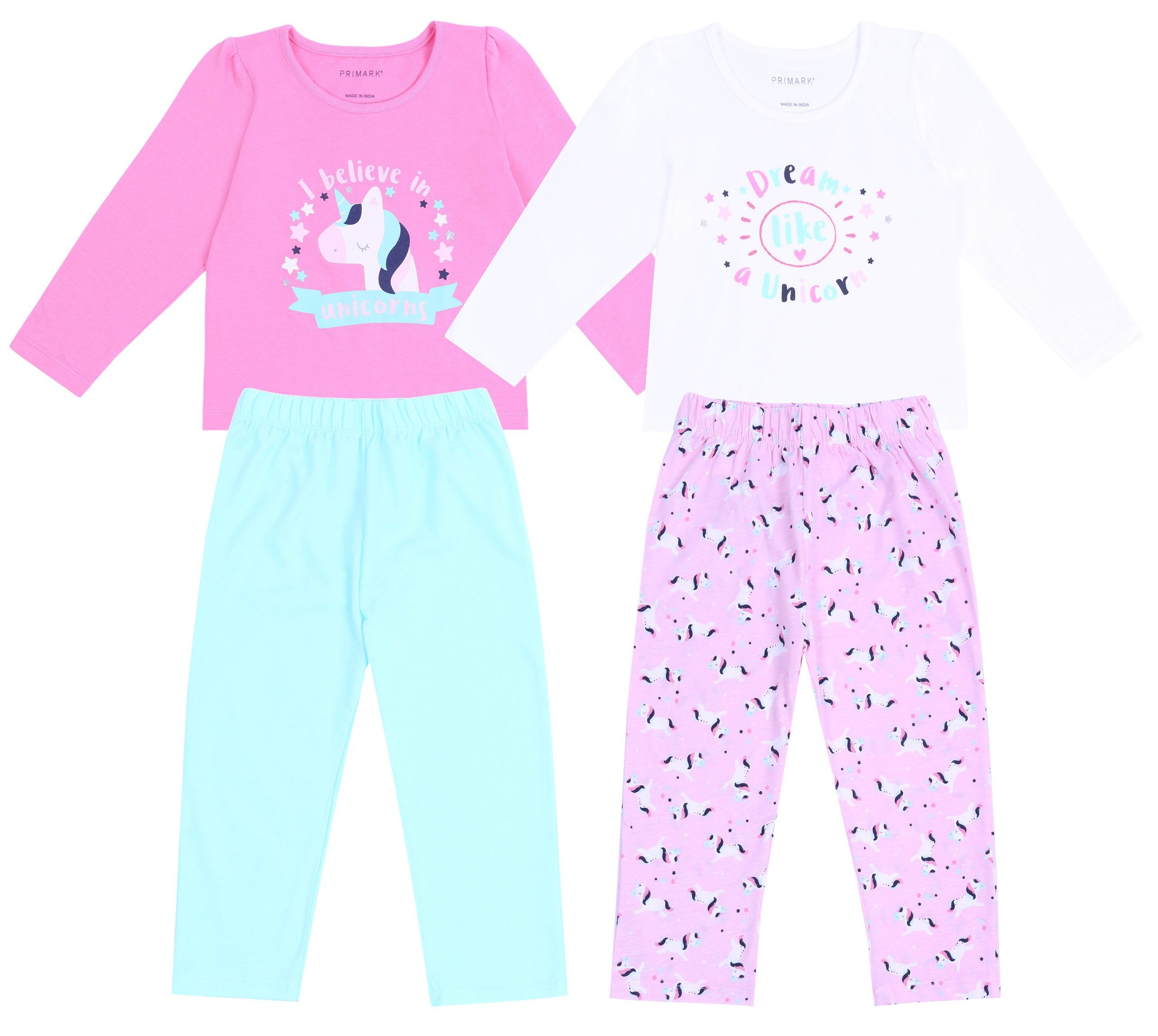 Pyjama 2 x pinkes Pyjama Einhorn Unicorn 2-3 Jahre