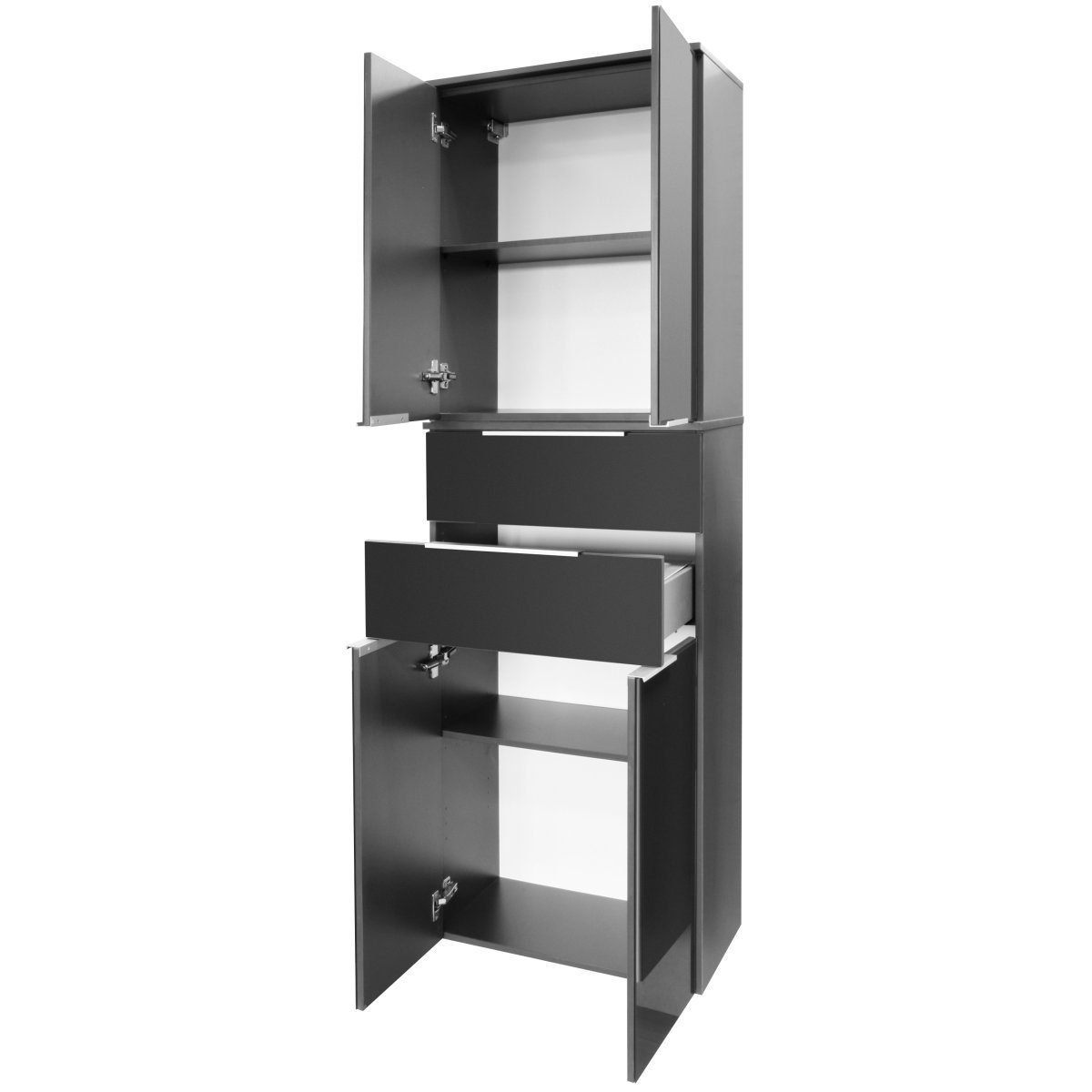 FACKELMANN Hochschrank Kara Hochschrank Korpusfarbe: Anthrazit Frontfarbe: Anthrazit - Glas