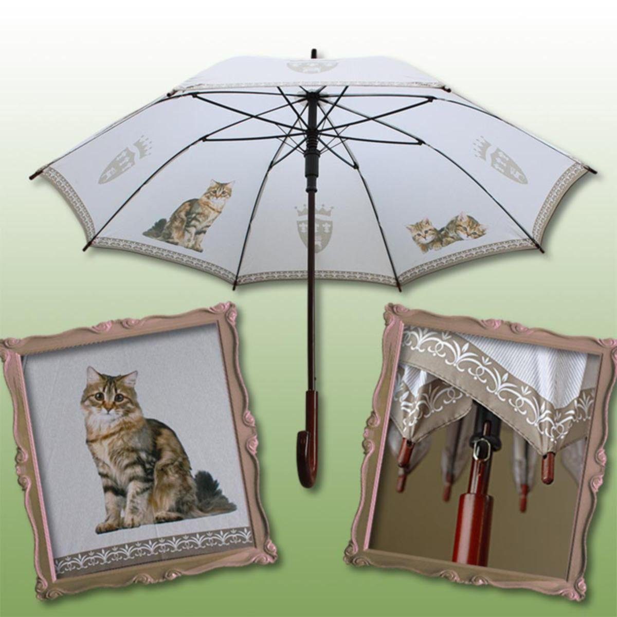 von Lilienfeld Stockregenschirm Von Lilienfeld® Automatik-Regenschirm GETIGERTE KATZEN