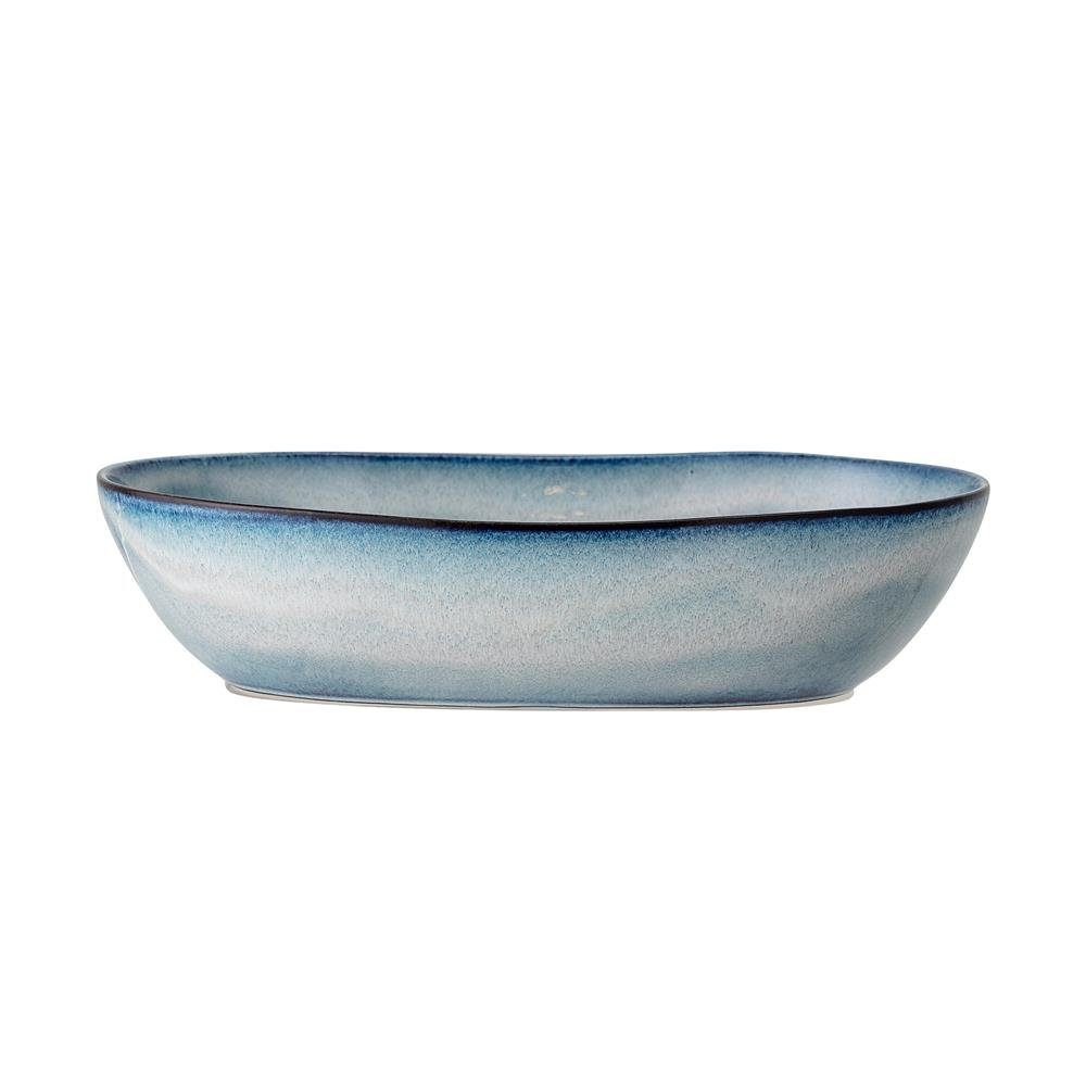 Design dänisches Servierschüssel Sandrine, Servierschale ovale Bloomingville Keramik 32x20cm blau