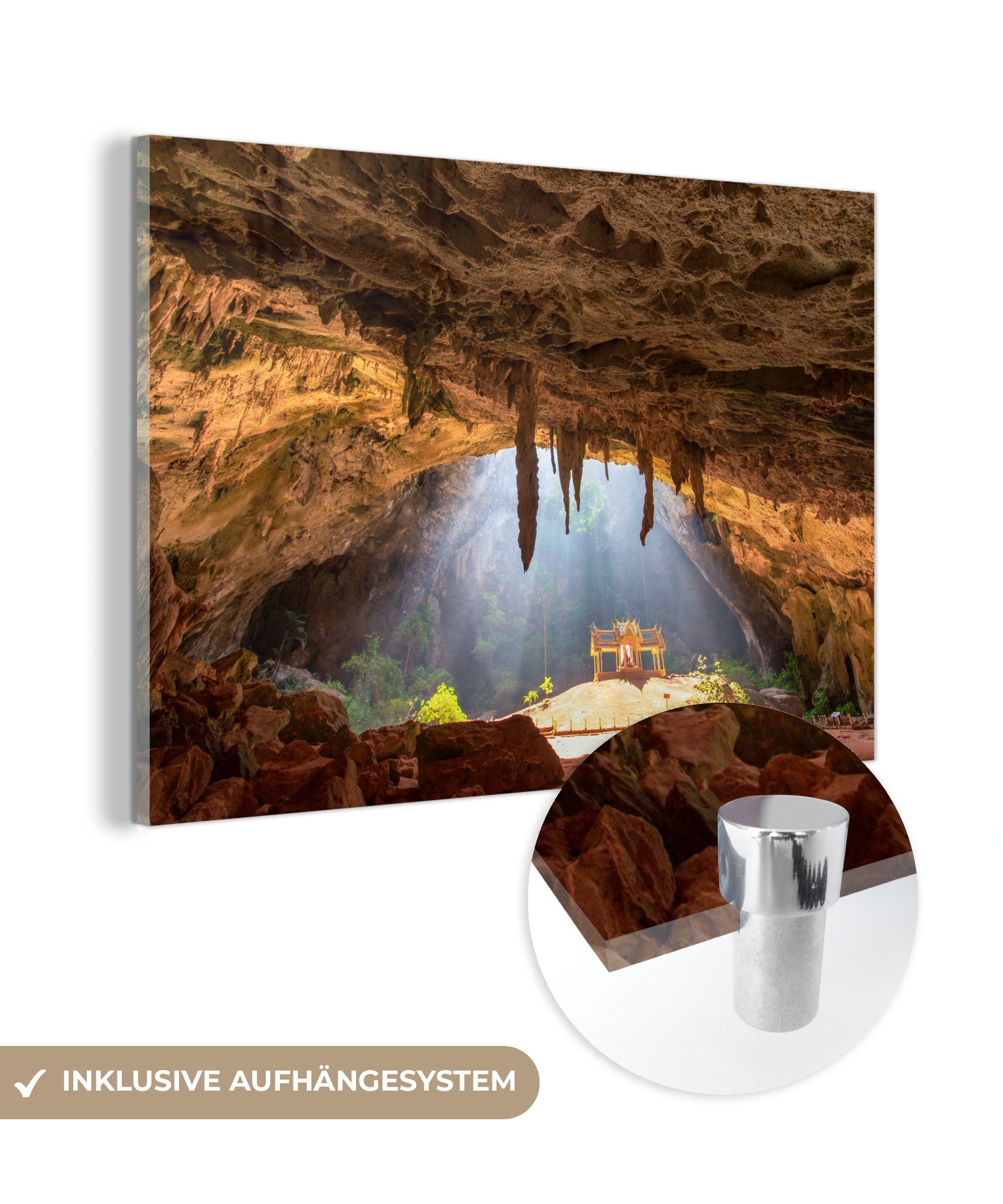 MuchoWow Acrylglasbild Das Steindach der weltberühmten Phraya-Nakhon-Höhle, (1 St), Acrylglasbilder Wohnzimmer & Schlafzimmer