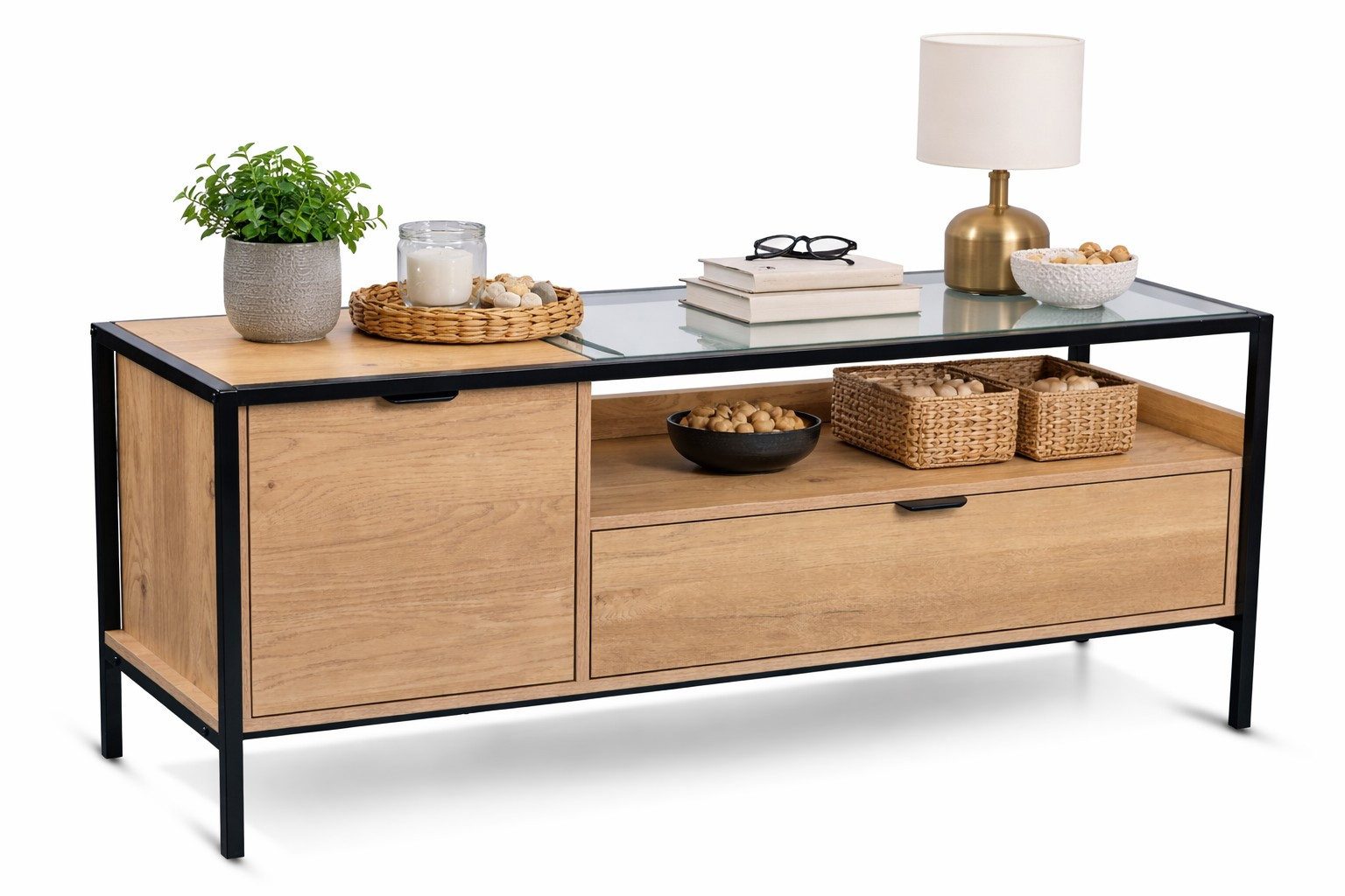 bv-vertrieb Lowboard TV-Lowboard Fernsehschrank TV Schrank Eiche Wildeiche