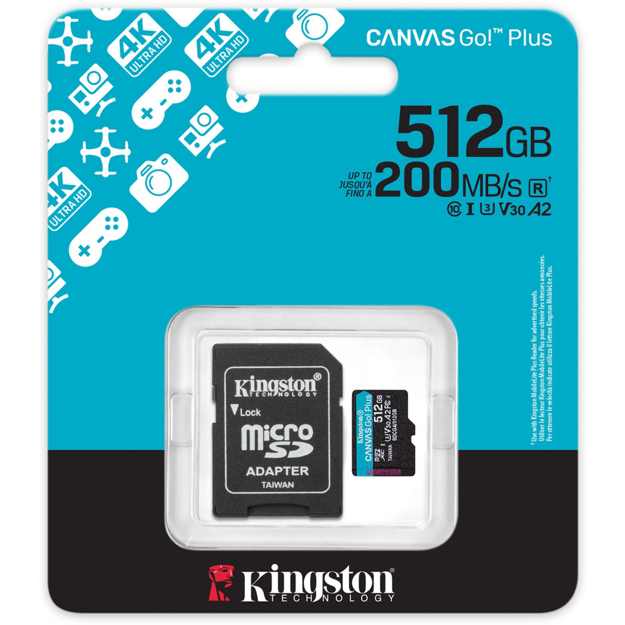 Kingston Kingston Canvas Go! Plus 512 GB microSDXC, externer Speicher (512 GB GB)